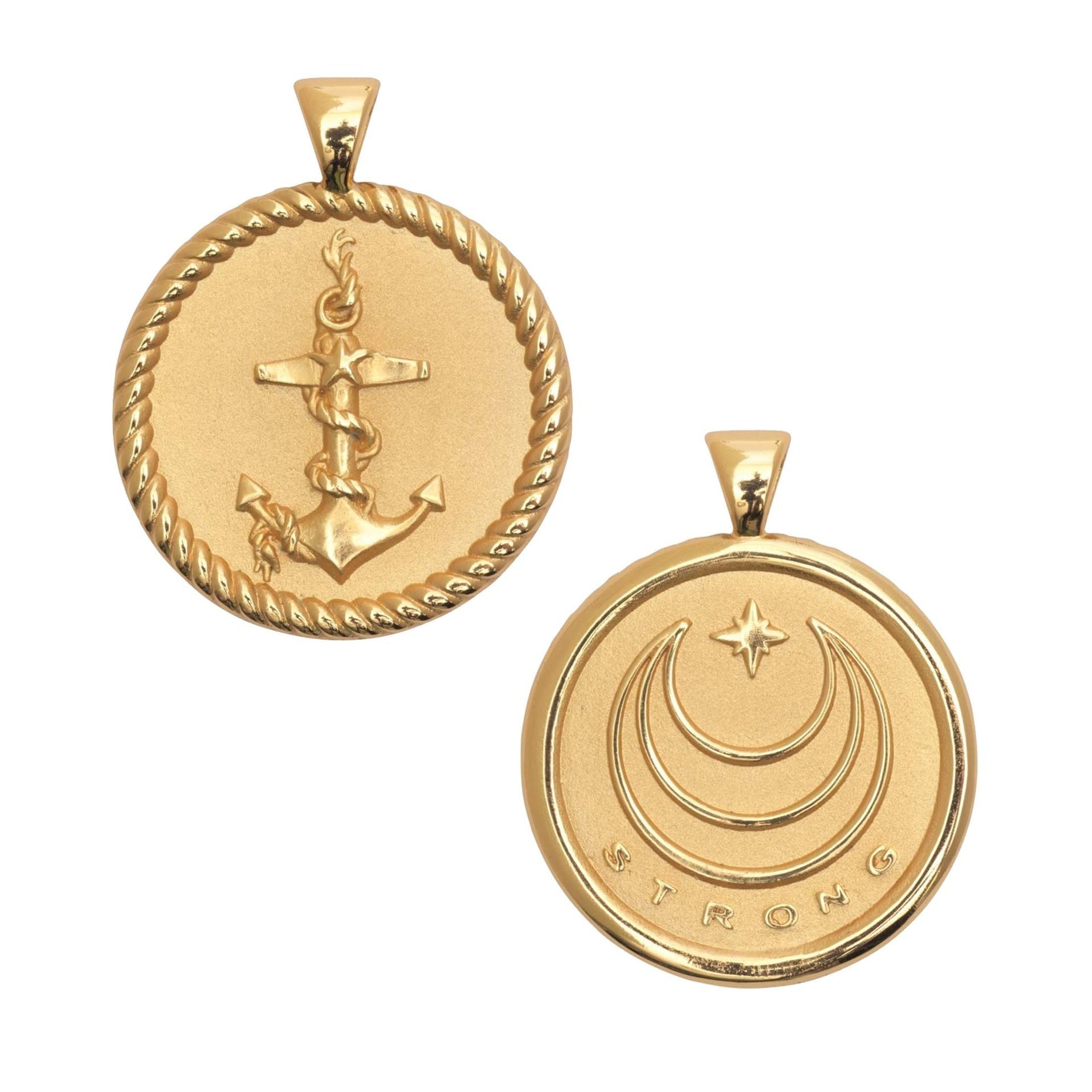 Jane Win STRONG Original Coin Pendant Necklace - Sterling Silver Inspirational Jewelry for Women - Perfect for Everyday Wear, Gifts & Special Occasions