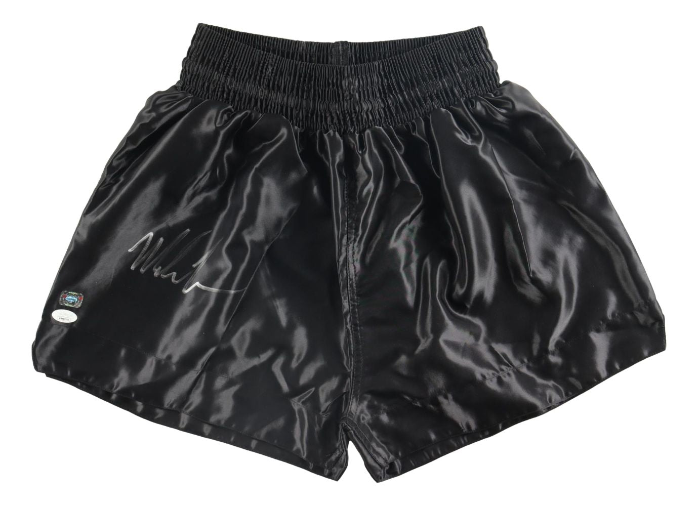 Mike Tyson Autographed Black Boxing Shorts - JSA ITP Certified - Perfect for Boxing Memorabilia Collectors & Sports Fans