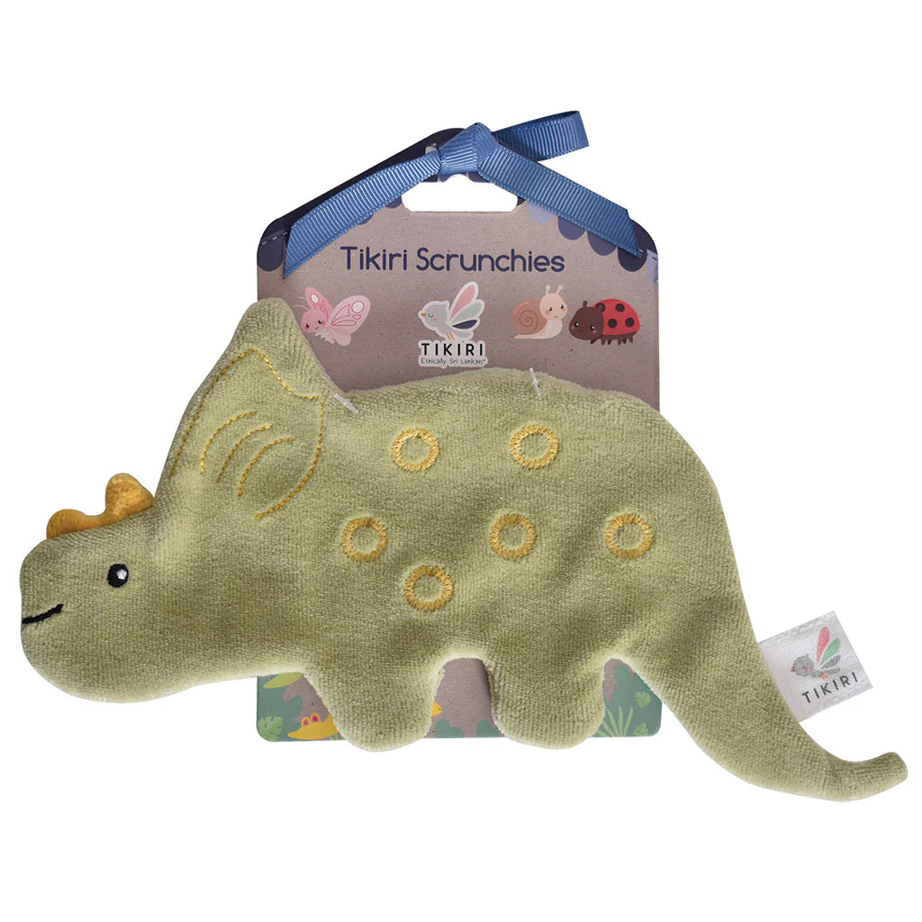 Tikiri Crinkle Scrunch Sensory Toy for Kids - Dinosaur Triceratops Shape - Autism & Stress Relief - Perfect for Fidgeting, Classroom, Travel & Sensory Play