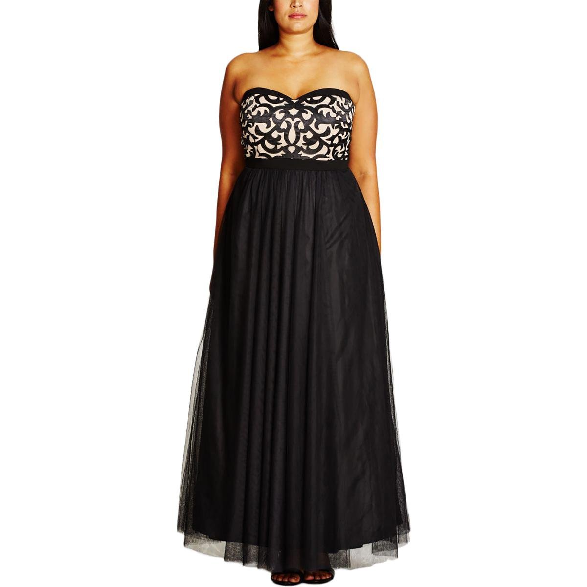 Stylish Plus Size Maxi Dress for Women - Black - Size 14/XS | Flattering A-Line Design for Casual Outings & Special Occasions