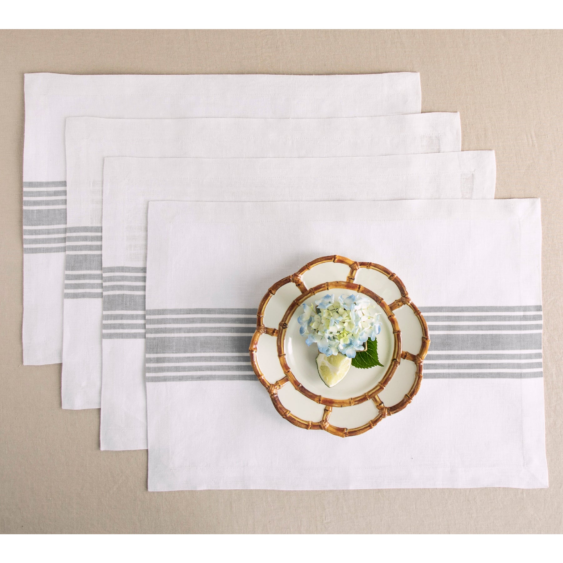 Farmhouse Style Placemats Set of 4 - Rustic Cotton Table Mats for Dining Room, Kitchen & Holiday Decor - Perfect for Thanksgiving, Christmas & Everyday Use