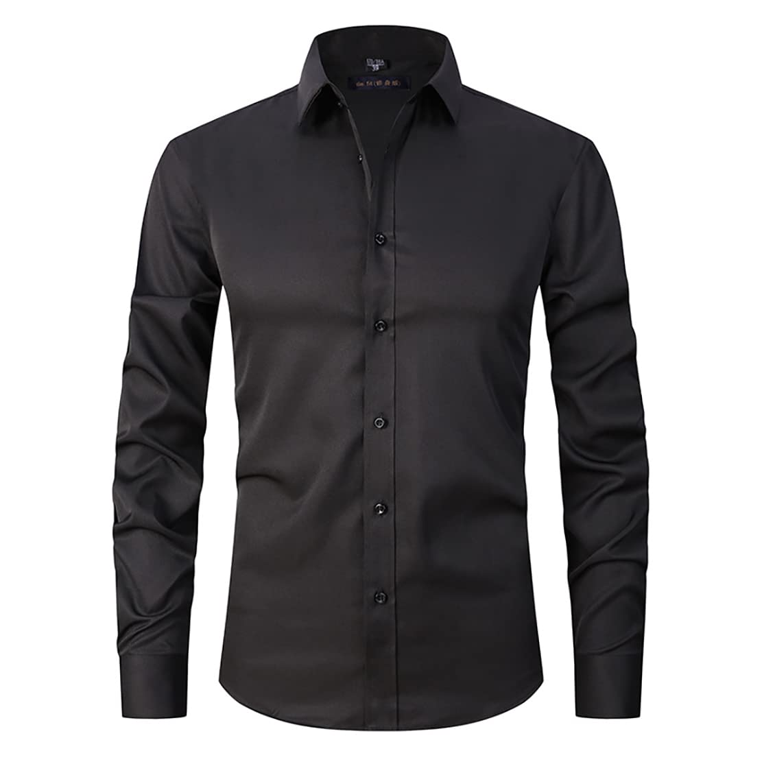 MQSHUHENMY Men's Slim Fit Stretch Anti-Wrinkle Dress Shirt - Long Sleeve Cotton Formal Shirt for Business, Office & Wedding (White) - Perfect for Professional Workwear & Special Occasions