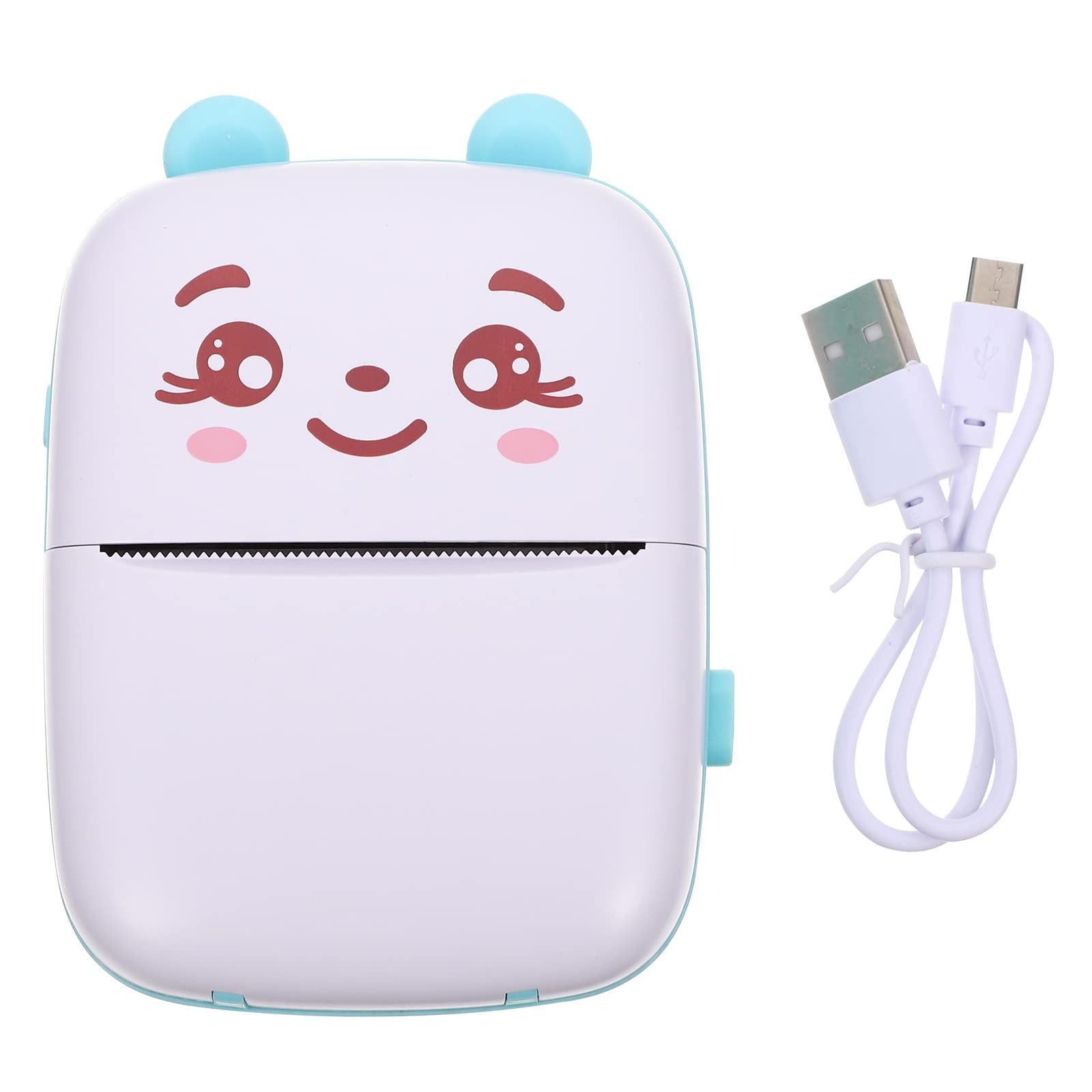 LUOZZY Mini Thermal Label Printer - Portable Cartoon Plastic Label Maker Machine for Home, School, Office - Blue | Perfect for Organizing, Shipping & Crafting