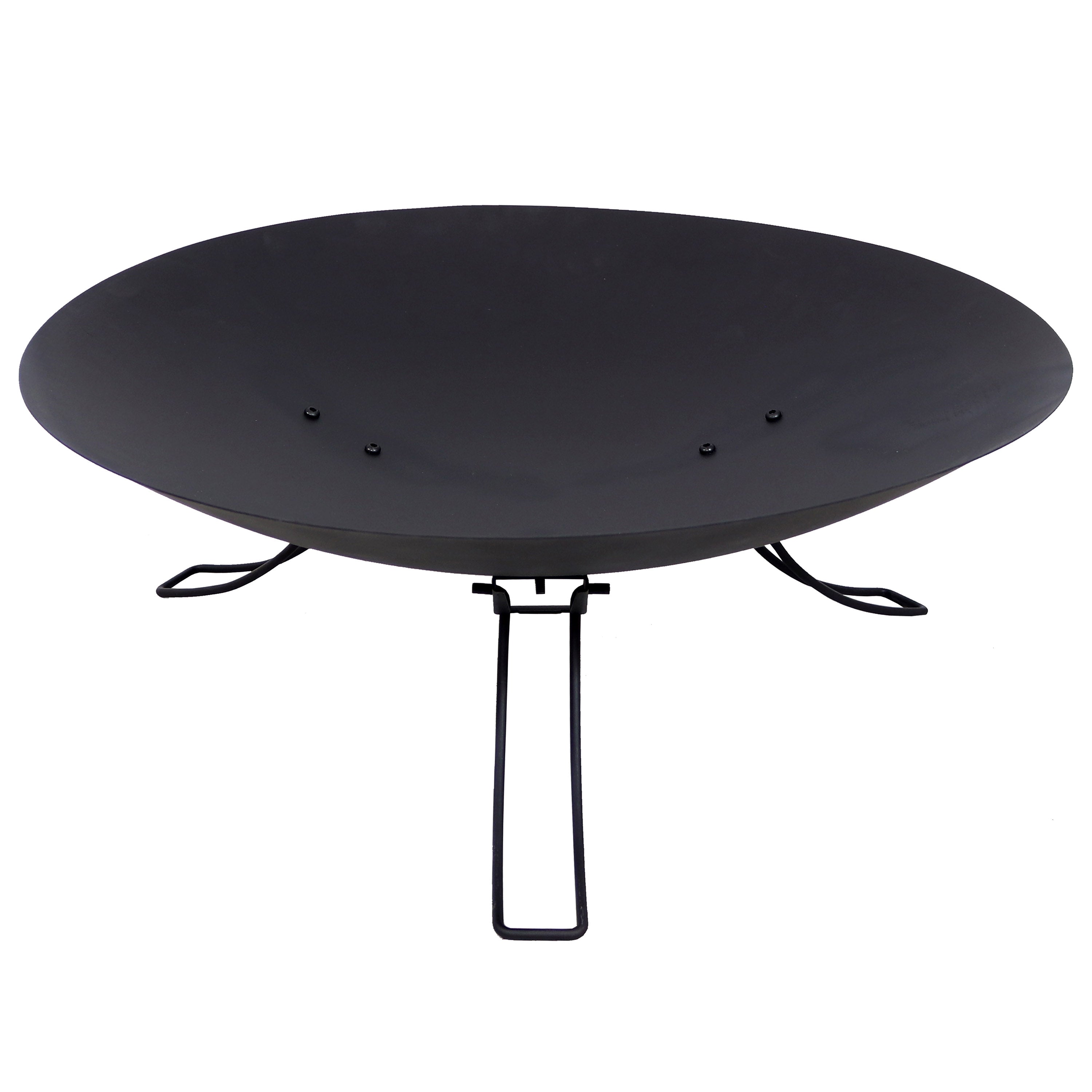 Sunnydaze Portable Folding Fire Pit - Classic Ebony 3-Legged Fire Bowl, 24 Inch Outdoor Camping & Backyard Fire Pit for Patio, Garden, and Beach Bonfires