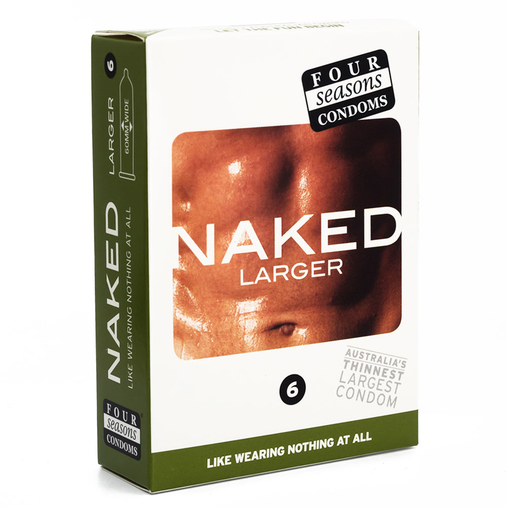 Premium Four Seasons Naked Larger Latex Condoms - Ultra Thin & Strong Protection for Enhanced Pleasure - Perfect for Couples & Sensual Intimacy