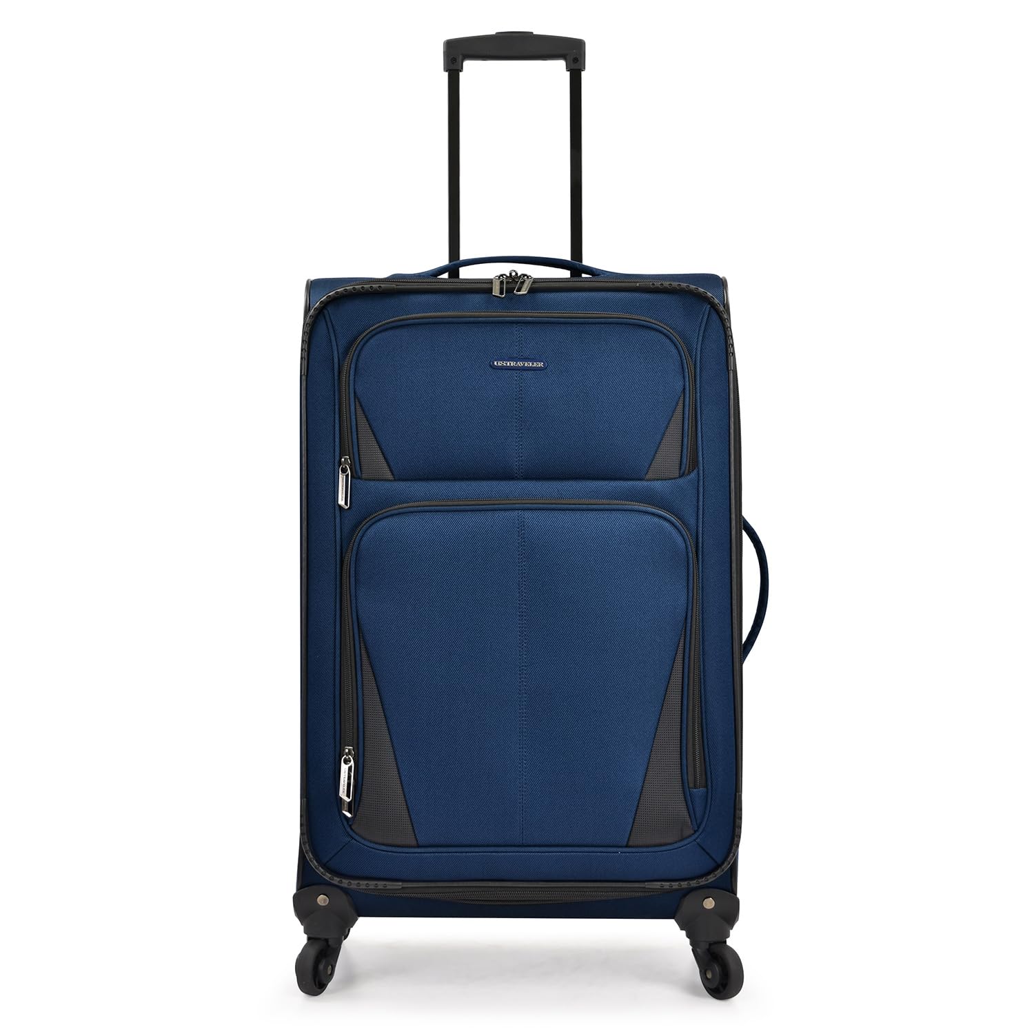 Expandable Softside Spinner Luggage Set - 3-Piece Navy Blue Suitcase with 360° Wheels for Travel | Perfect for Business Trips, Family Vacations & International Adventures
