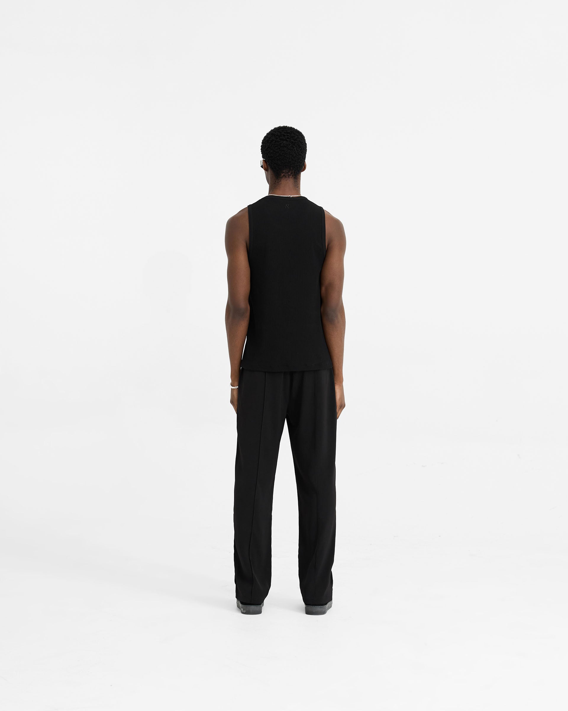 Black Initial Rib Vest for Women - Stylish Layering Piece for Casual Outfits and Date Nights