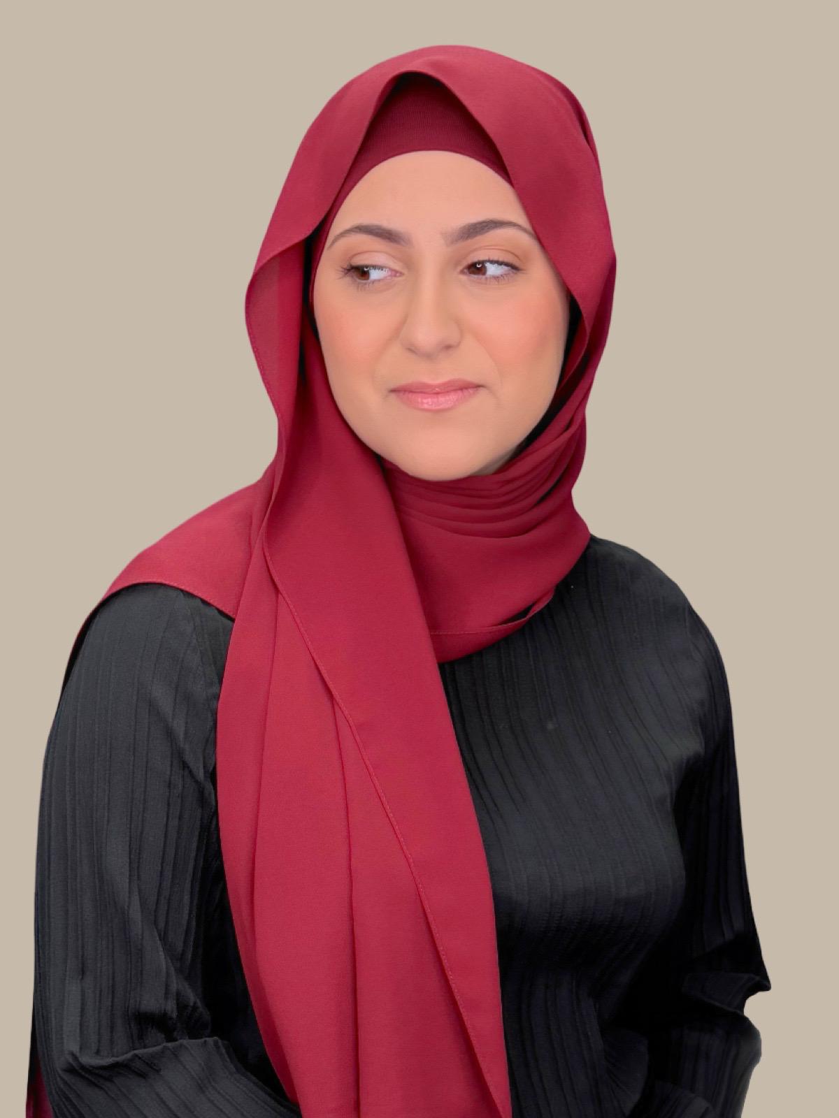 Elegant Chiffon Hijab Set for Women - Modish Mahogany Scarf & Matching Outfit - Perfect for Daily Wear, Work, and Special Occasions
