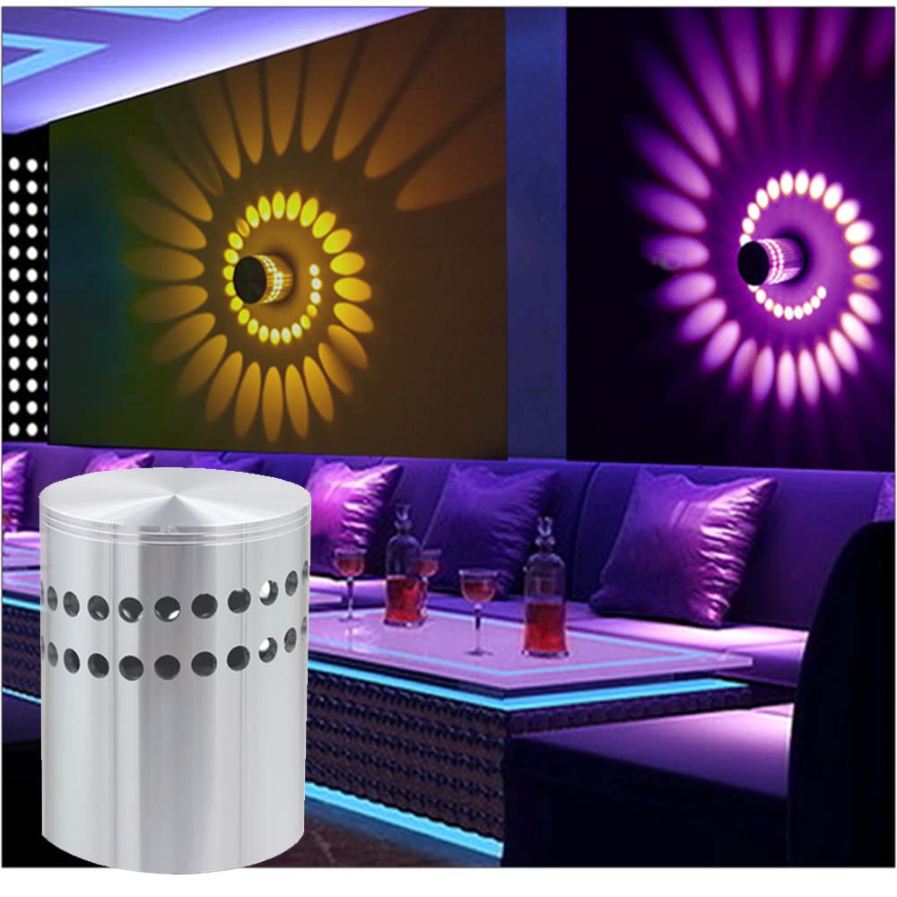 RGB Spiral Hole Wall Light - Colorful LED Surface Mount Lamp for Home Decor, Hallway, Party, Bedroom & Living Room | Dimmable Mood Lighting for Modern Interiors