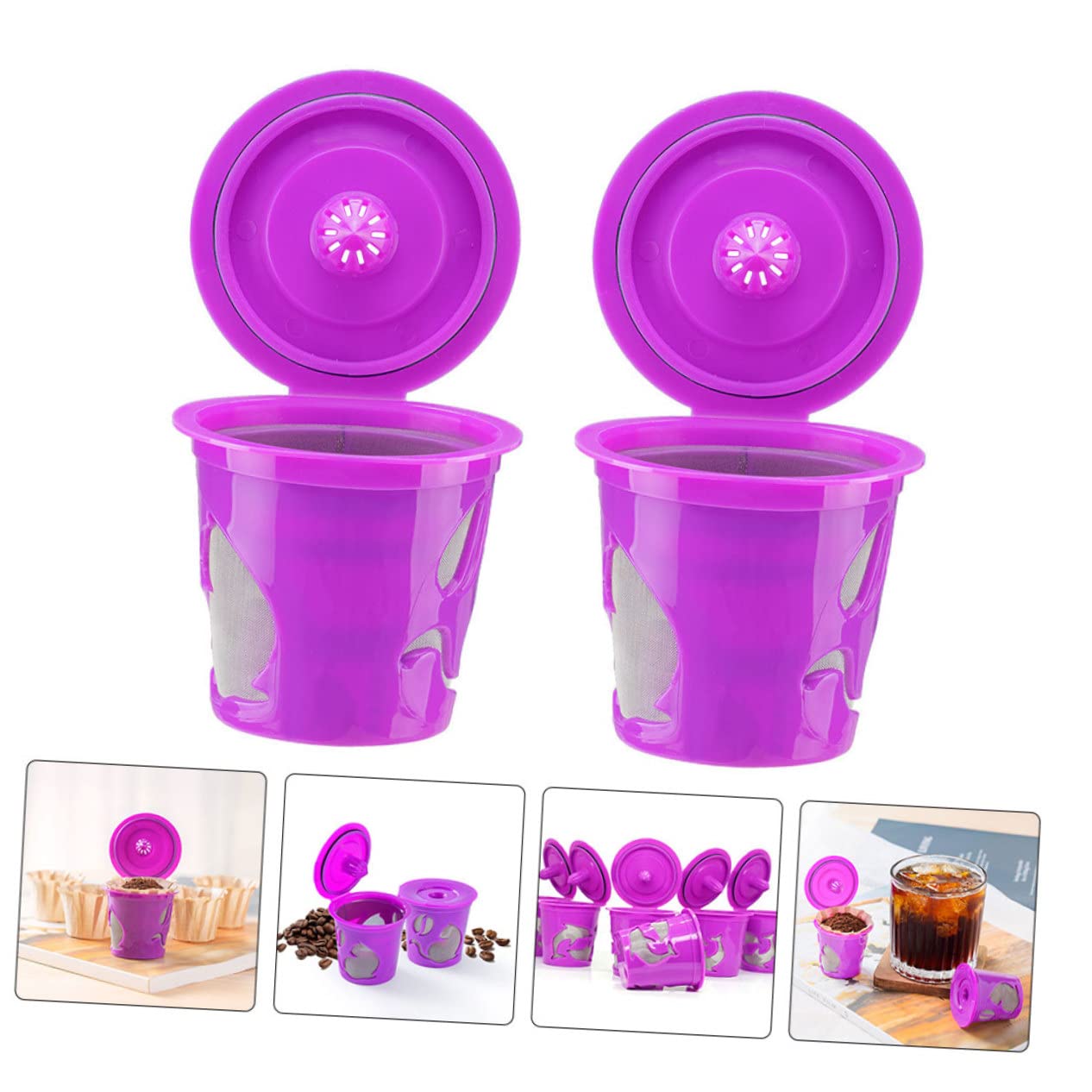2 Pack Reusable Coffee Filters - Compact Stainless Steel Strainer Cups for Pour Over, Cold Brew & French Press - Eco-Friendly & Easy Clean