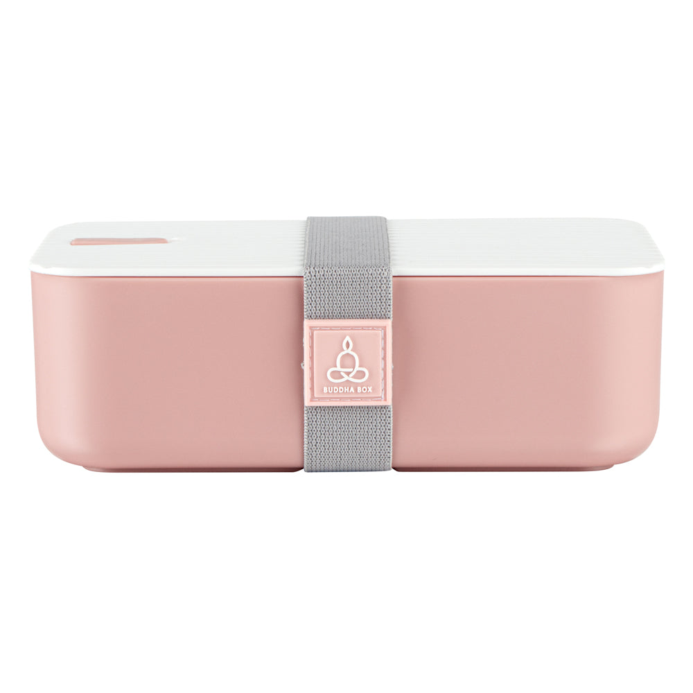 Bento Tek 34 oz Pink Buddha Box Lunch Container with White Lid - 7.5