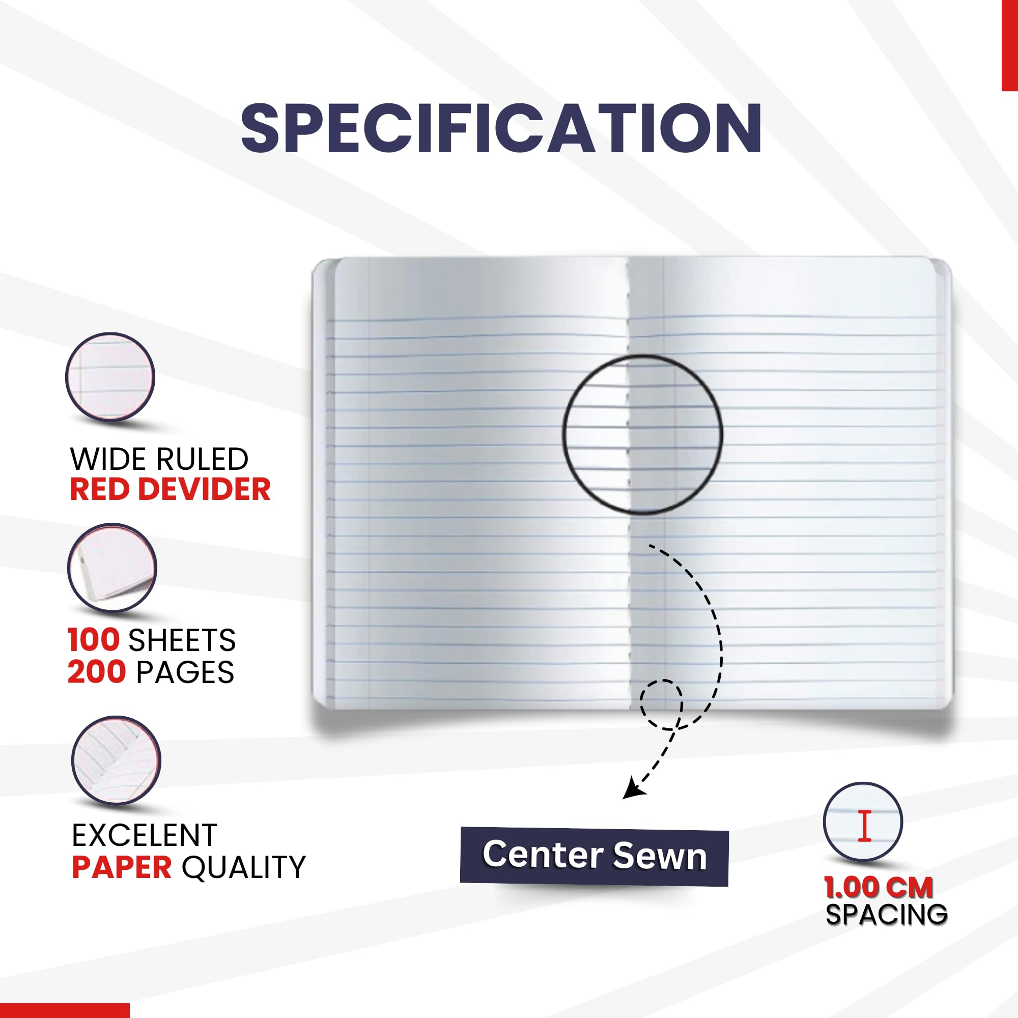 AUKSales 48 Pack Wide Ruled Composition Notebooks - 100 Sheets, 9.75