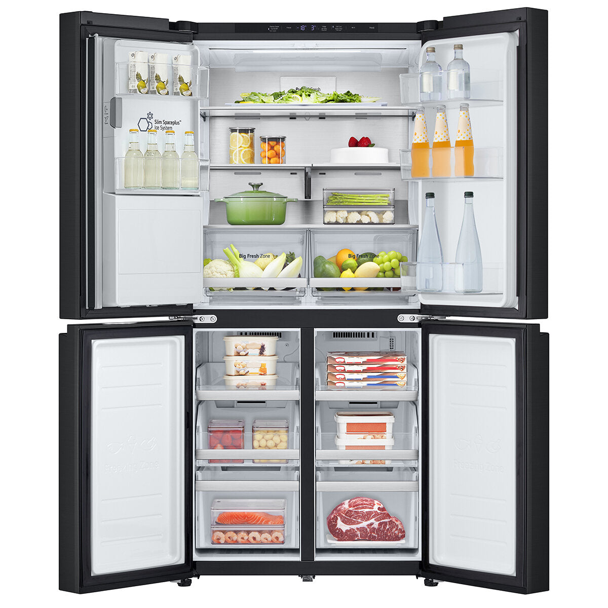 LG 508L French Door Refrigerator with Slim In-Door Ice & Water Dispenser - Matte Black (GF-L500MBL) - Perfect for Modern Kitchens & Open-Concept Homes