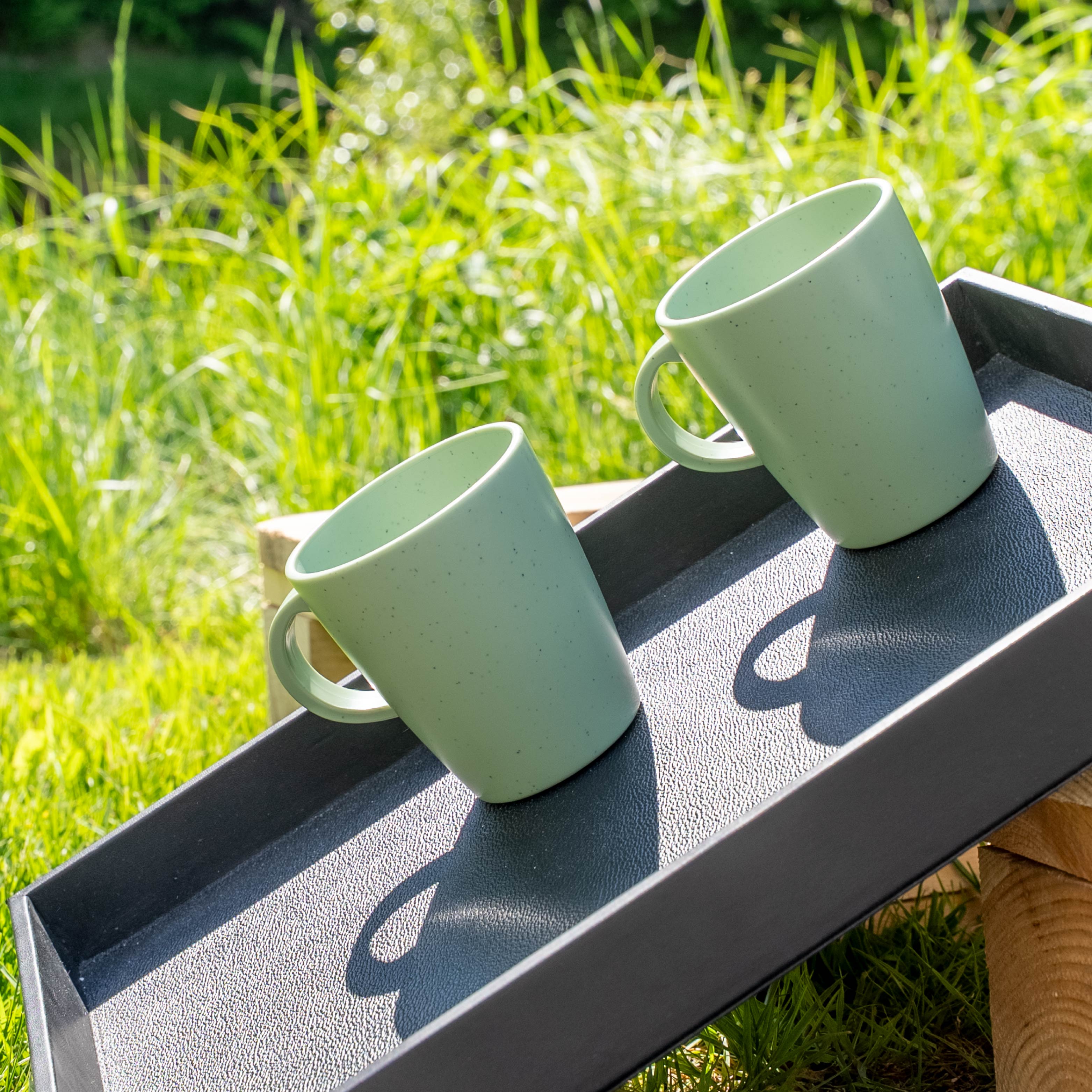 Durable Plastic Cups with Magnet Base - Dolomite Green Color for Home, Office, and Outdoor Use