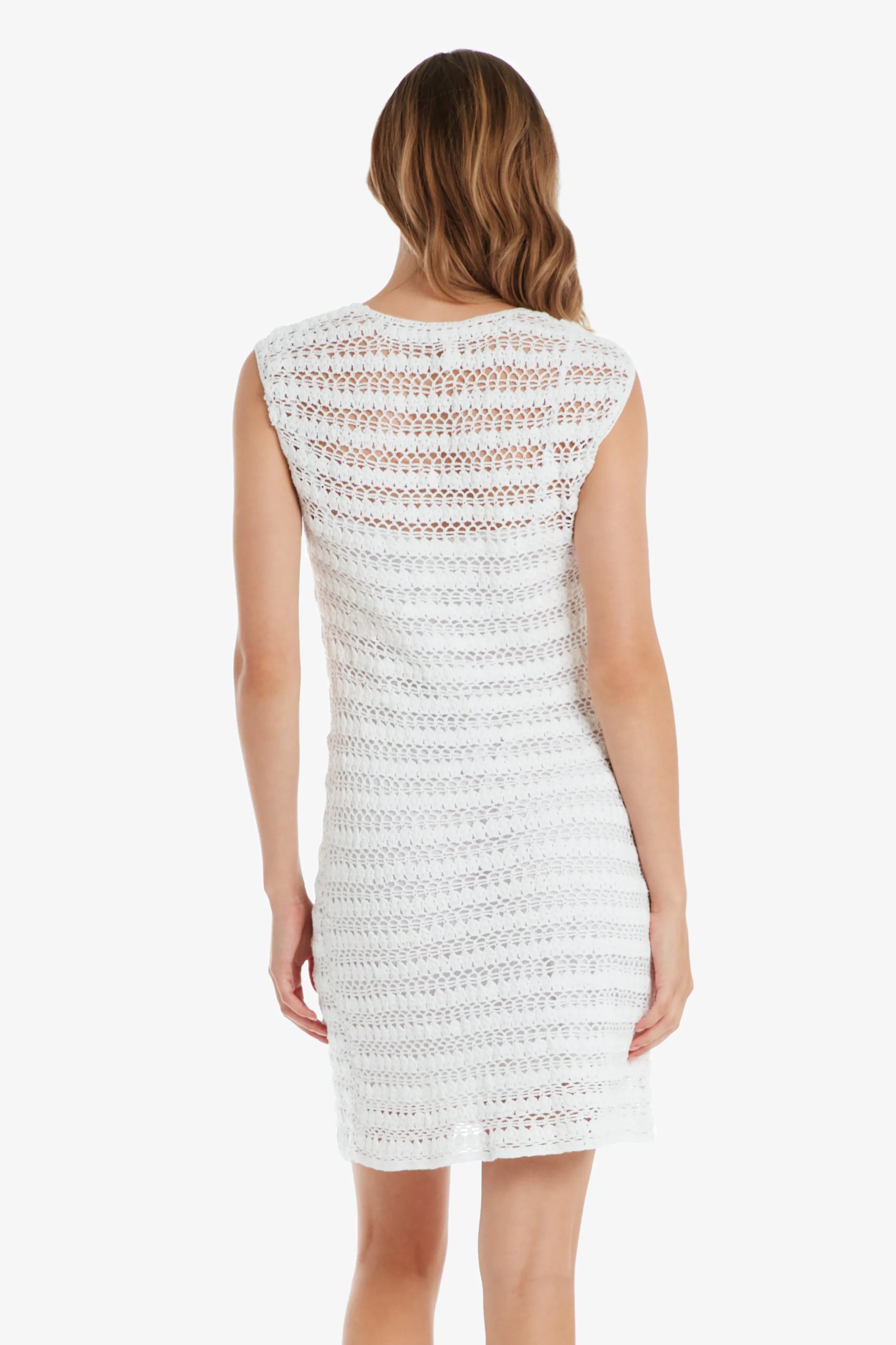 Kendall Crochet Dress Women's Summer Boho White Lace Beach Dress - Perfect for Beach Vacations, Music Festivals & Date Nights
