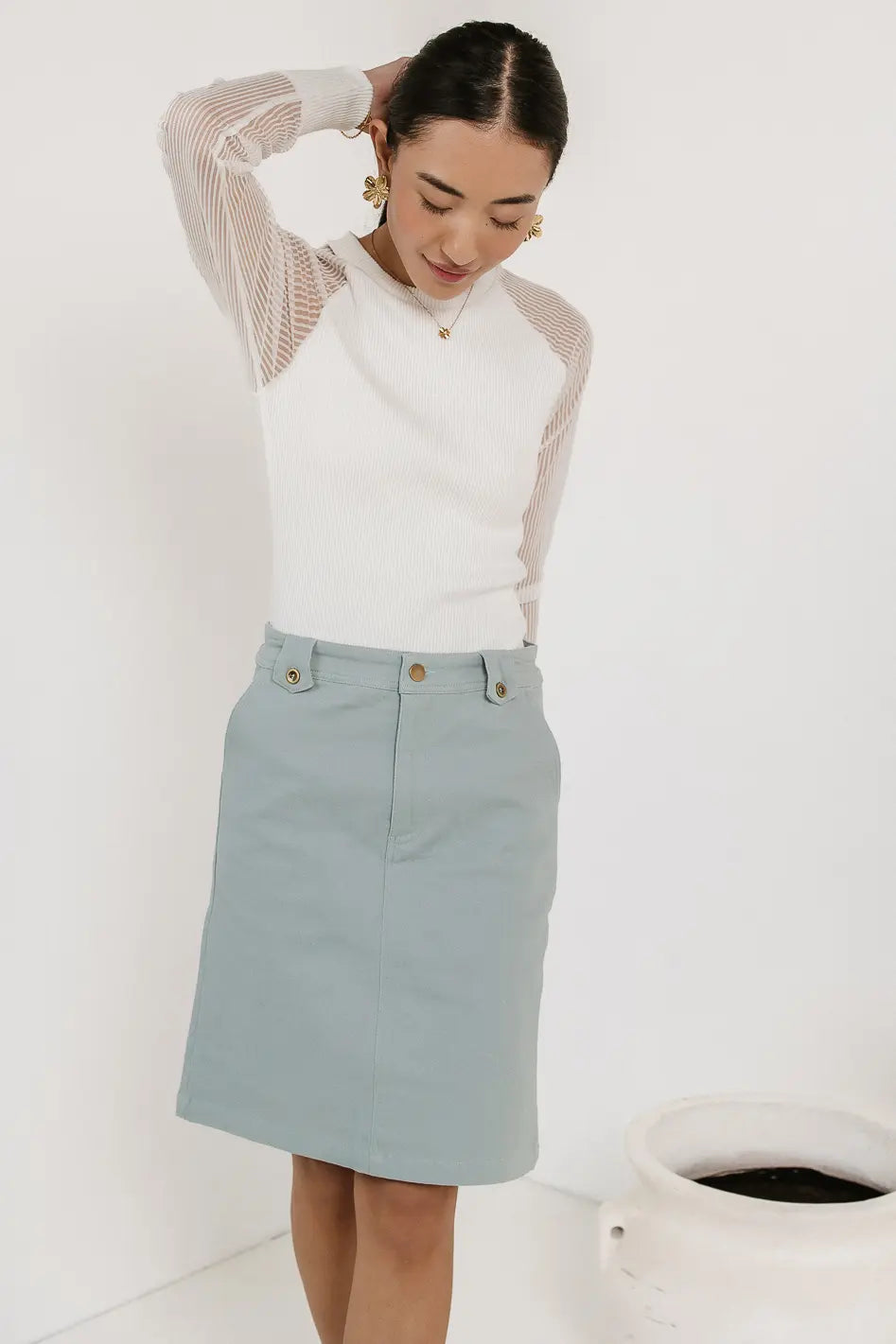 Stylish Andie Skirt in Blue | Women's Flowy Midi Skirt for Casual Wear & Summer Outfits | Perfect for Beach, Office & Date Nights