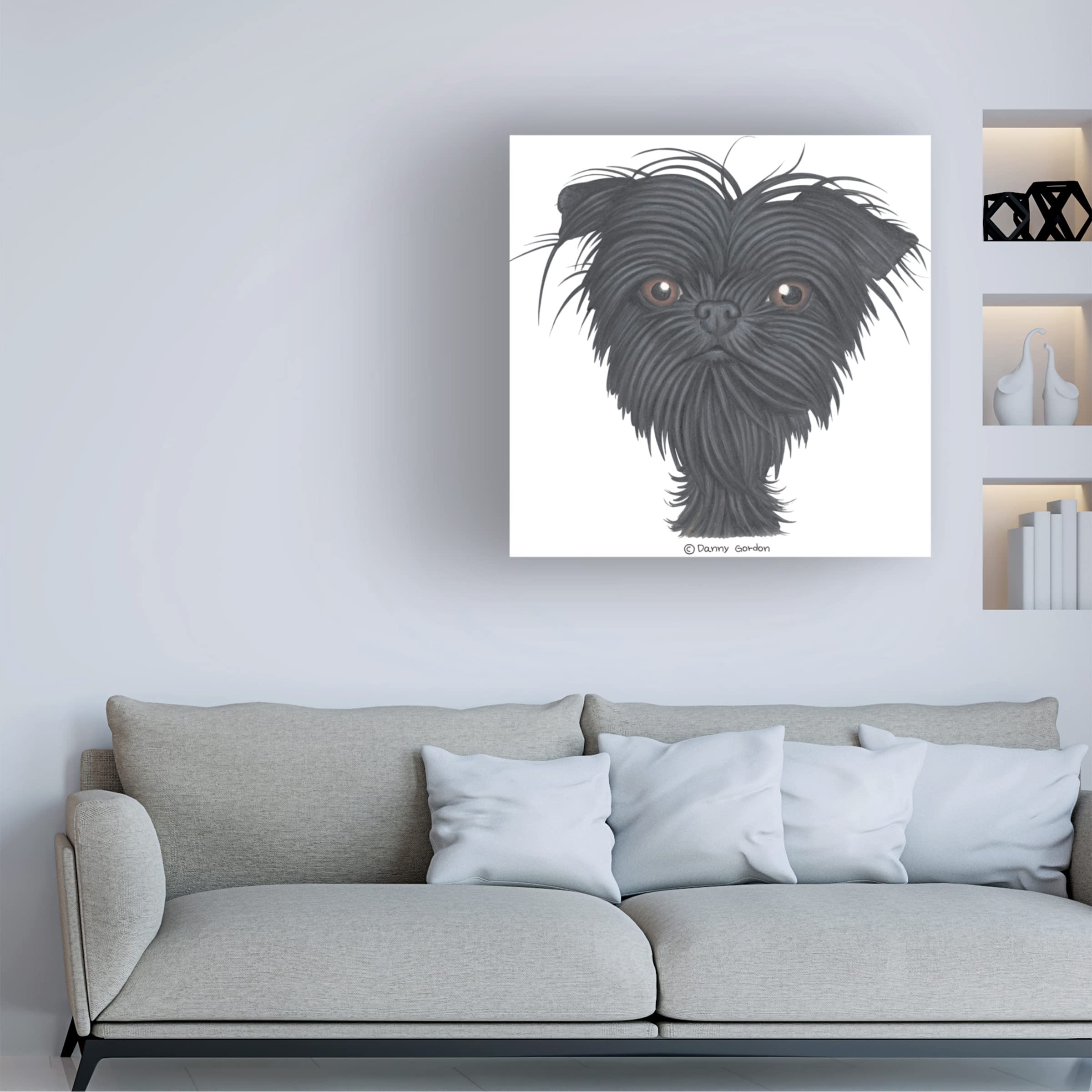 Trademark Fine Art 'Affenpinscher Bust' Canvas Art Print by Danny Gordon - Dog Lover Gift, Home Decor for Living Room, Bedroom & Office