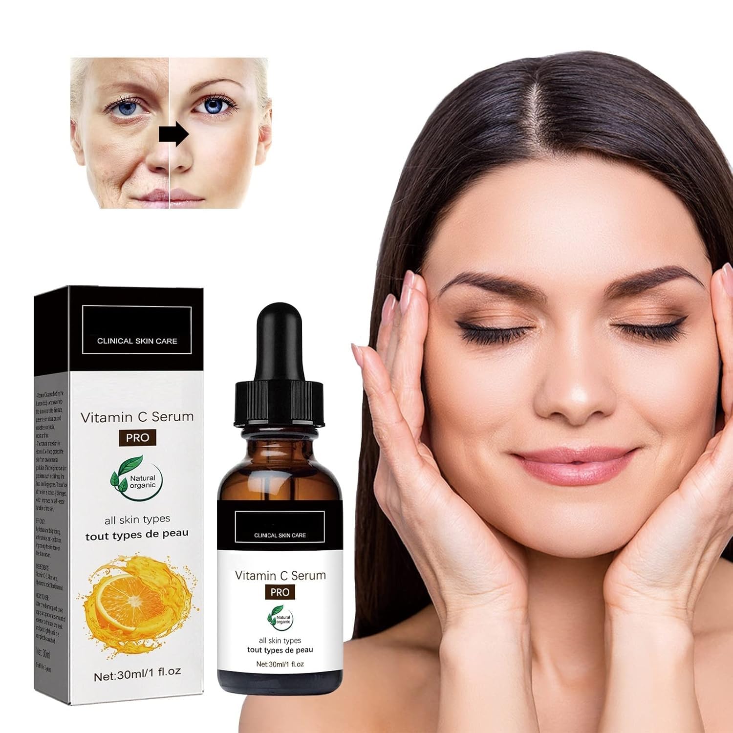 **Collagen Boost Anti-Aging Vitamin C Serum with Hyaluronic Acid – Brightening & Dark Spot Treatment for Face (3-Pack) – Perfect for Daily Skincare & Nighttime Routine**