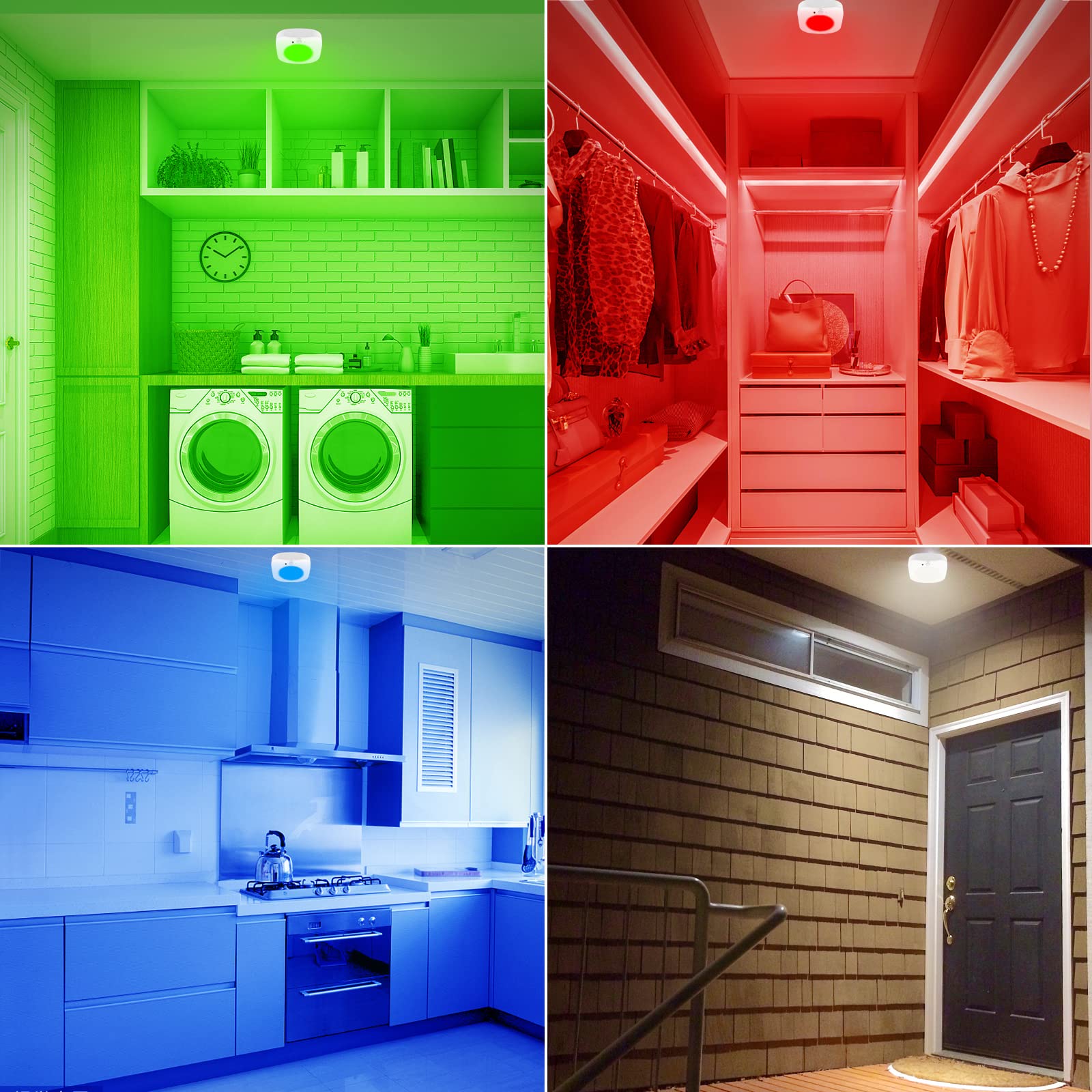BIGMONAT Rechargeable Motion Sensor LED Shower Light - Wireless Ceiling Light with Remote & Timer, 220LM RGB Night Light for Bathroom, Closet, Pantry, Hallway, Cabinet, Bedroom, Laundry | Waterproof & Energy Saving for Home, Hotel, Apartment Safety Lighting