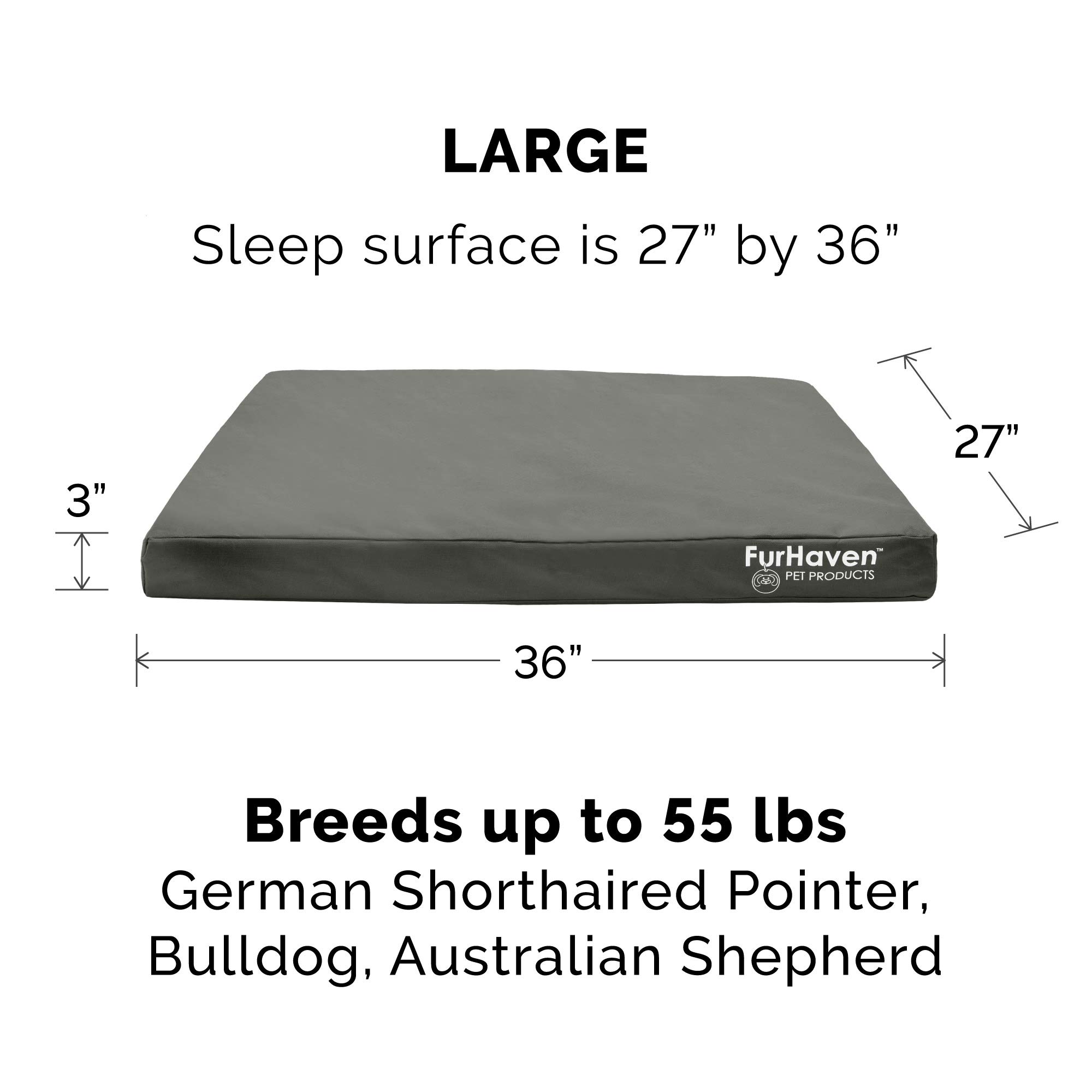 Furhaven Cooling Gel Dog Bed for Large Dogs, Washable Cover - Indoor/Outdoor Use