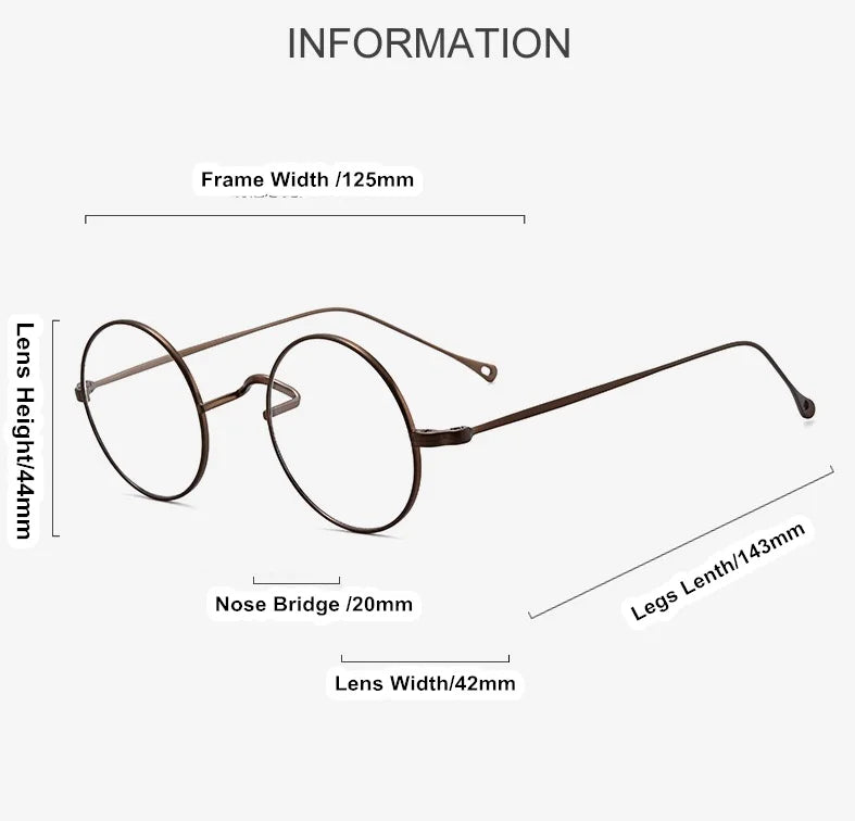 Stylish Aimee Unisex Full Rim Small Round Titanium Eyeglasses 11136 - Lightweight & Durable Frame for Reading, Work, and Everyday Wear