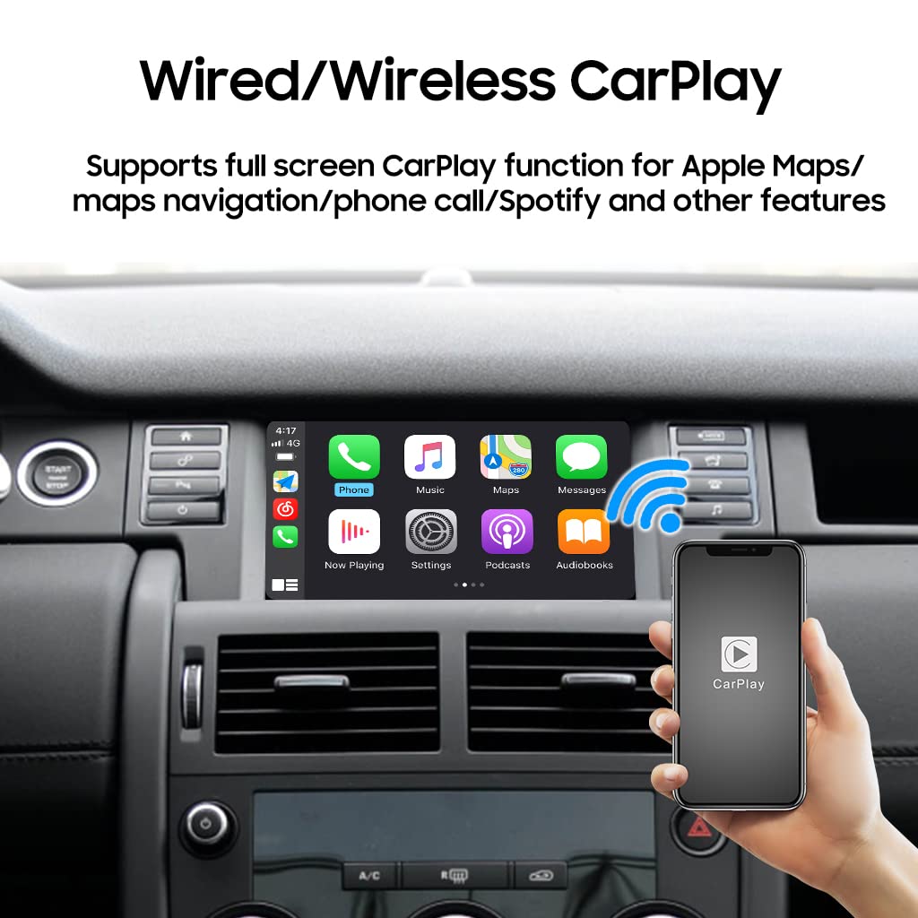 JOYEAUTO Wireless CarPlay & Android Auto Retrofit Kit for Land Rover/Jaguar Discovery Sport F-Space Harman - Wireless Decoder with Mirroring, Rear View Camera & USB Drive Support | Perfect for Road Trips & Daily Commuting
