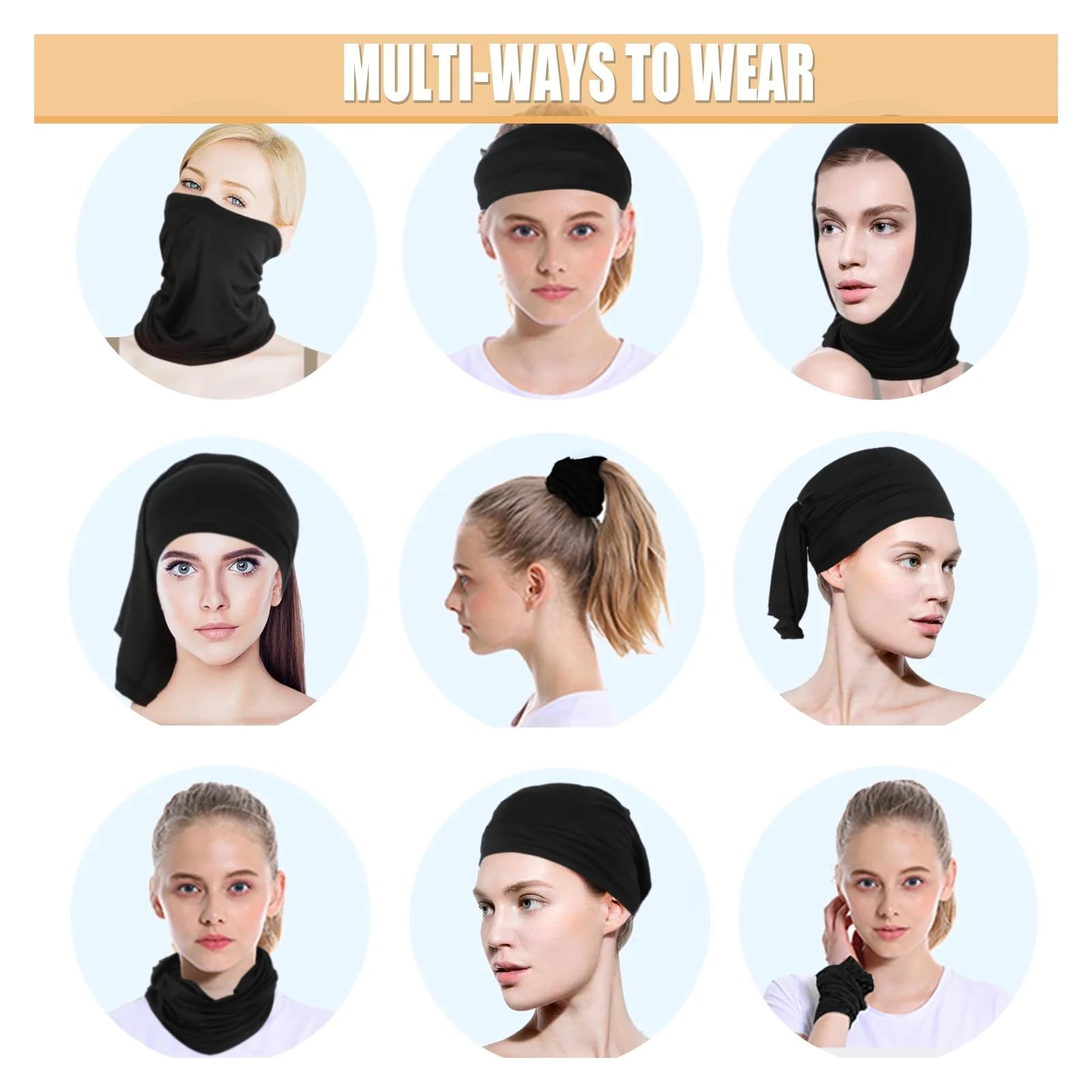 6 Pack Cooling Neck Gaiter Bandana Face Mask - Breathable Ski Neck Scarf & Balaclava for Outdoor Sports, Hiking, Cycling, and Winter Activities