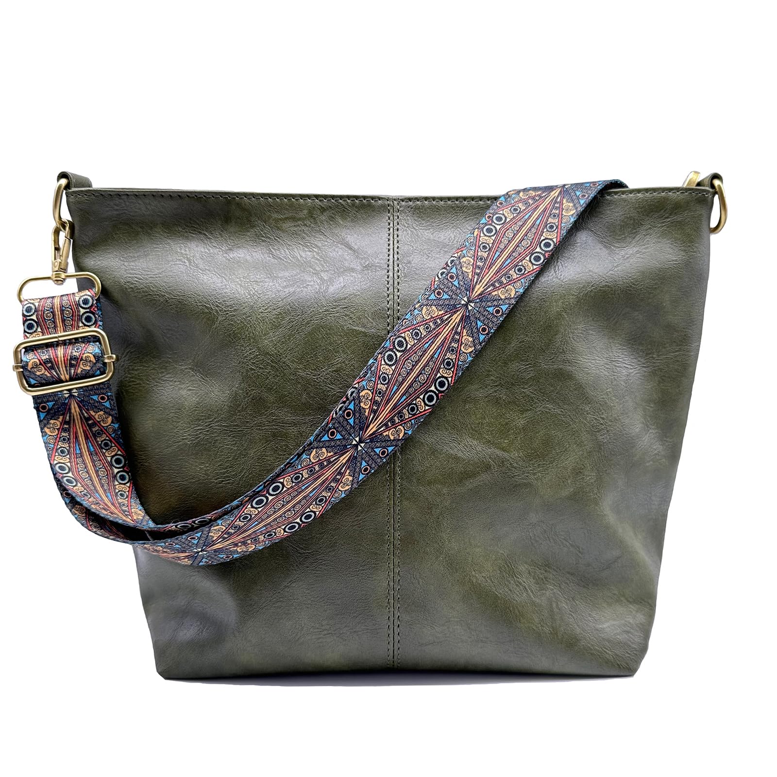 Stylish Vegan Leather Crossbody Hobo Bag with Guitar Strap & Zipper - Perfect for Women's Casual Outfits, Travel & Everyday Use