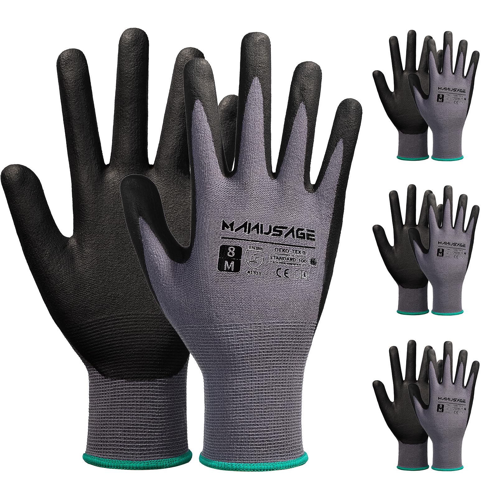 Nitrile Coated Work Gloves - MicroFoam Grip for Construction, Gardening & DIY Projects | Durable Safety Gloves for Men & Women