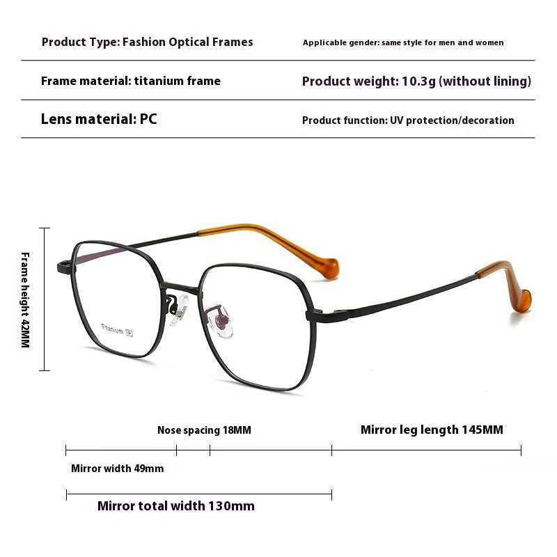 Aror Women's Full Rim Square Polygon Titanium Eyeglasses 495026 - Lightweight & Durable Glasses for Work, Reading & Fashion