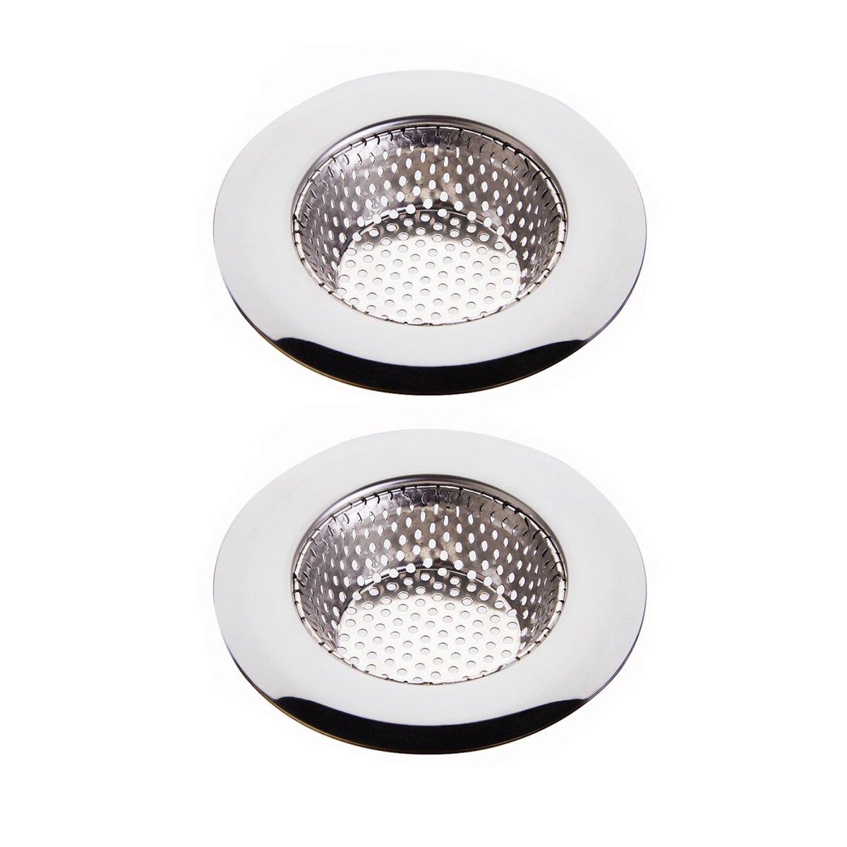 Premium Stainless Steel Kitchen Sink Strainer - 2 Pack Large Mesh Drain Filter for Food Waste, Hair & Debris | Durable Sewer Garbage Trap for Bathroom, Laundry & Utility Sinks | Easy Clean & Rust-Proof Design