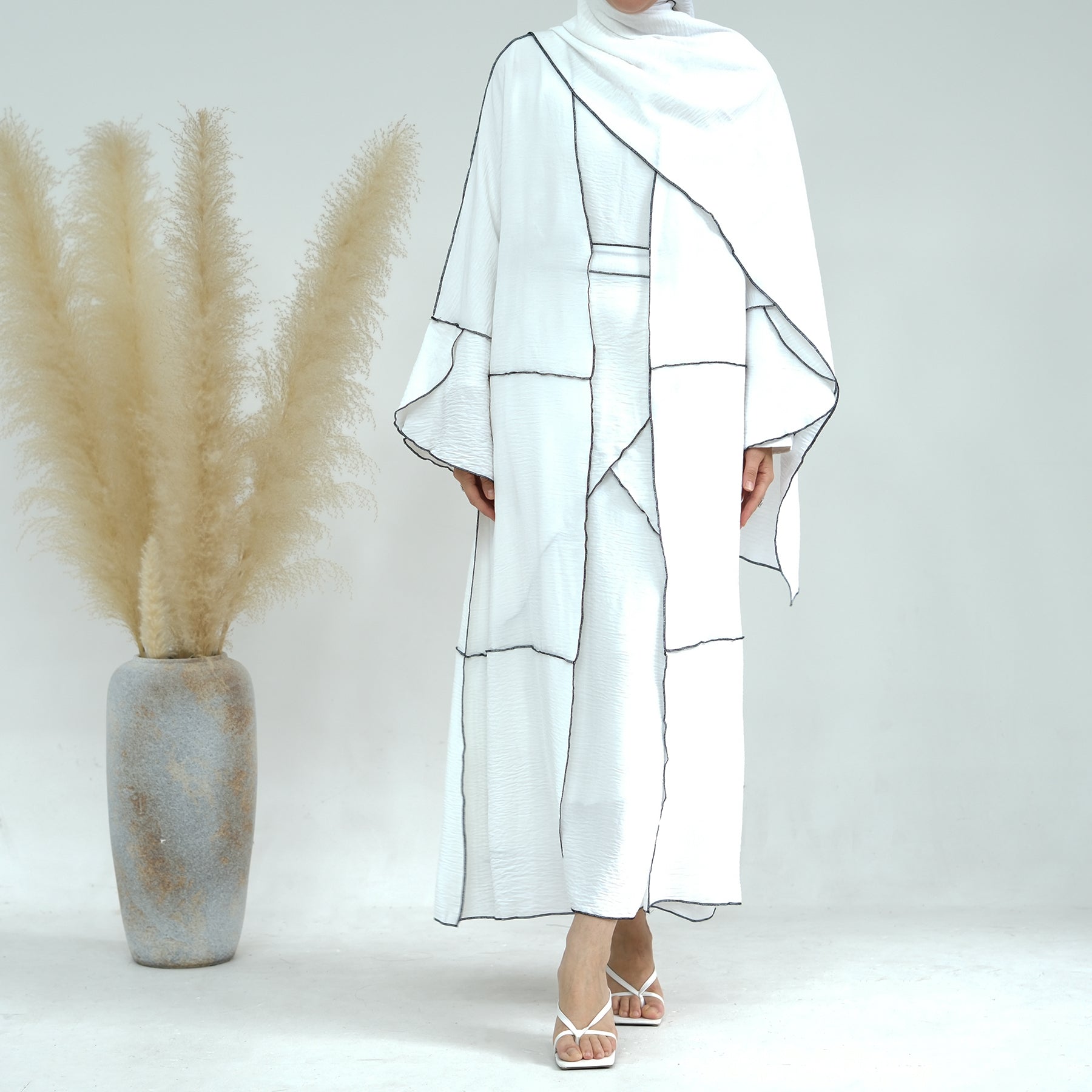 Nadia 4-Piece Abaya Set in White | Modest Islamic Prayer Dress for Women | Perfect for Eid, Ramadan & Mosque