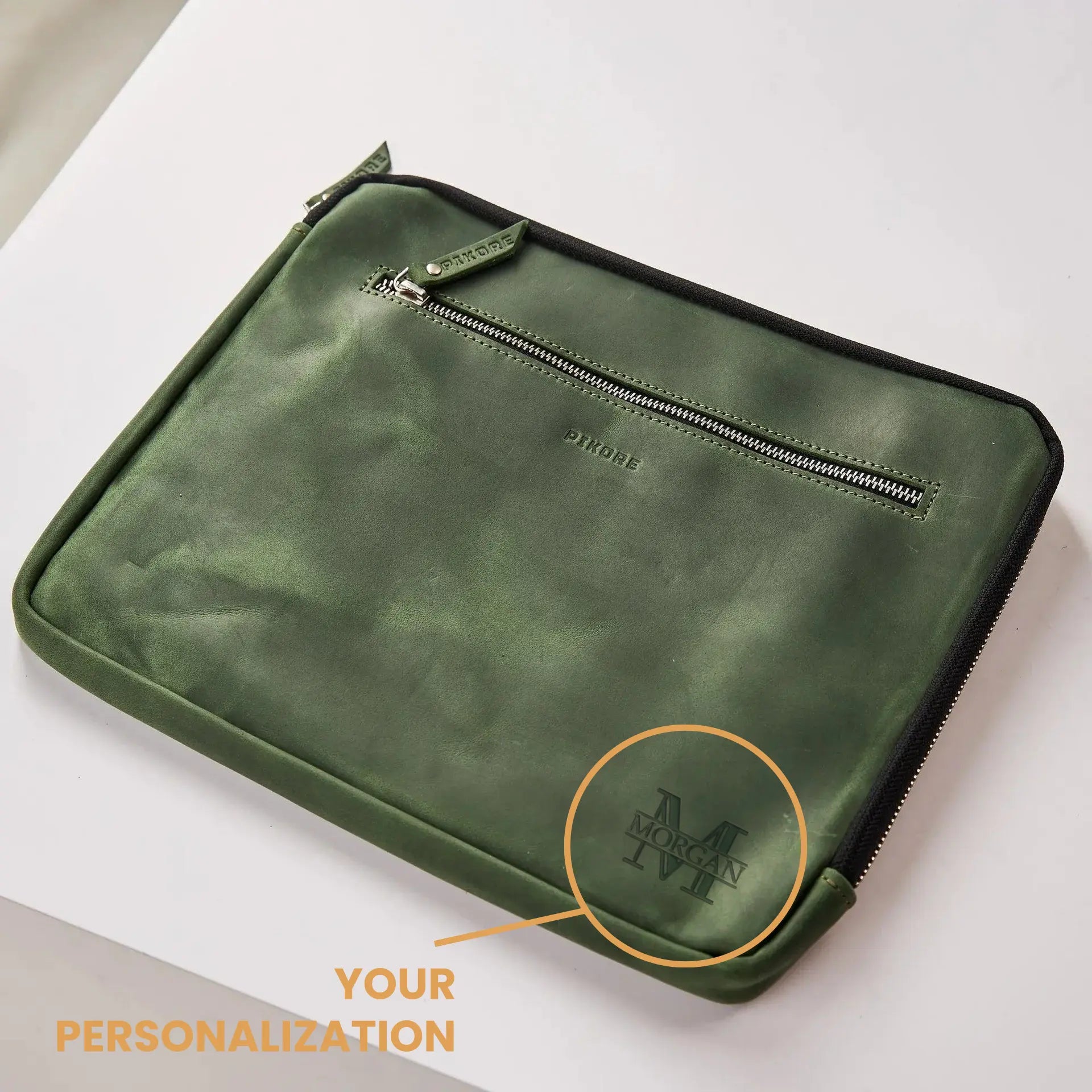 Premium Genuine Leather MacBook Sleeve with Zipper - Protective Case for MacBook Pro/Air 13 14 16 Inch - Perfect for Office, Travel & School Use