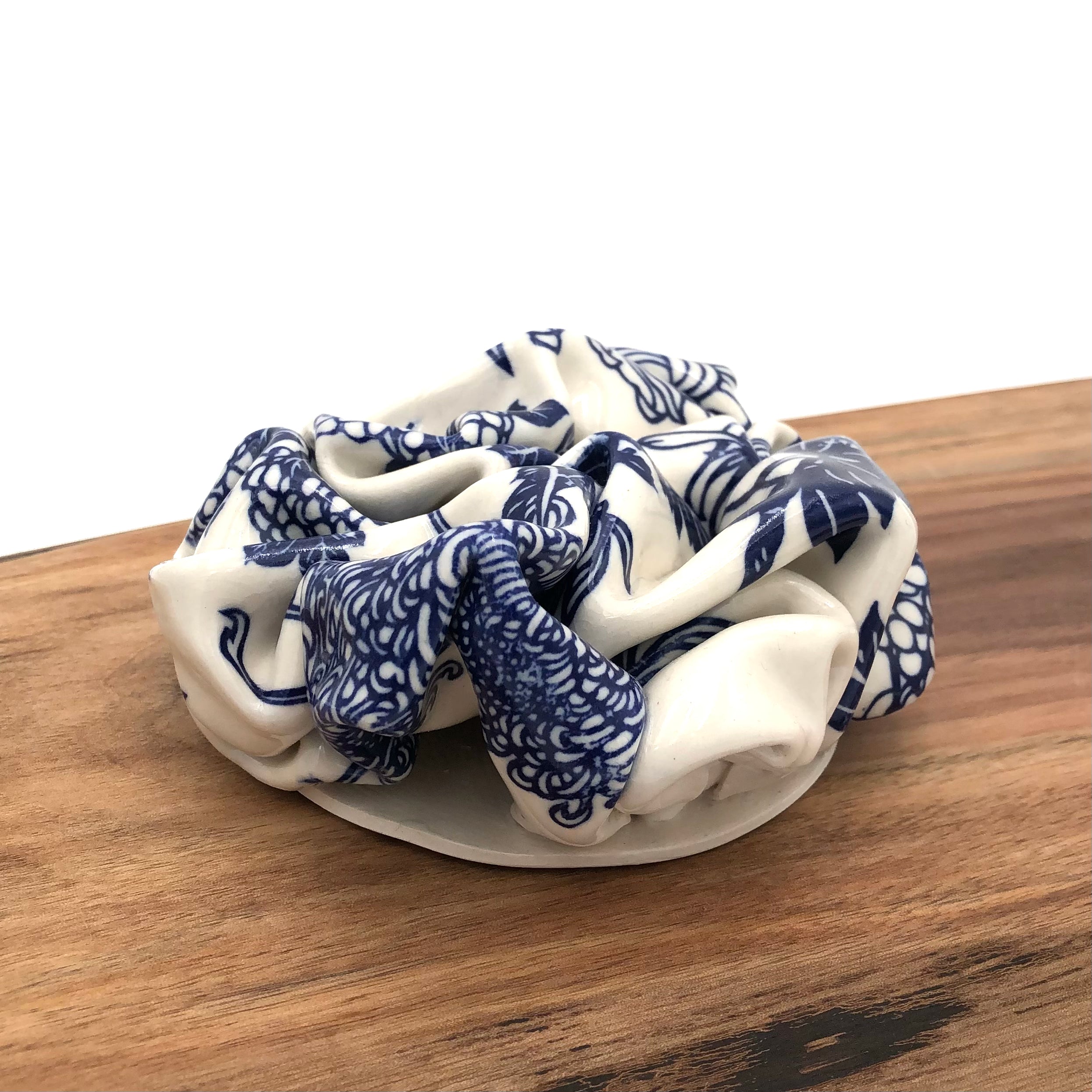 Chandra Beadleston Handmade Ceramic Sculpture - 'Crumpled Up Dish' Art Piece for Home Decor, Office Display & Gift Giving