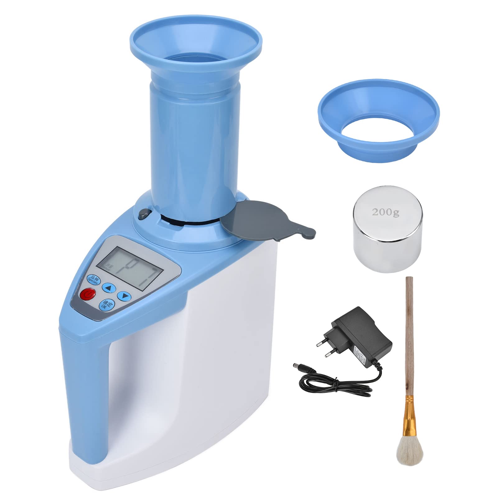 High Precision Digital Grain Moisture Meter - Portable Hygrometer Analyzer for Rice, Corn, Soybean & 24+ Grains | OREQ Moisture Tester for Agriculture, Farming & Food Storage (EU Plug)