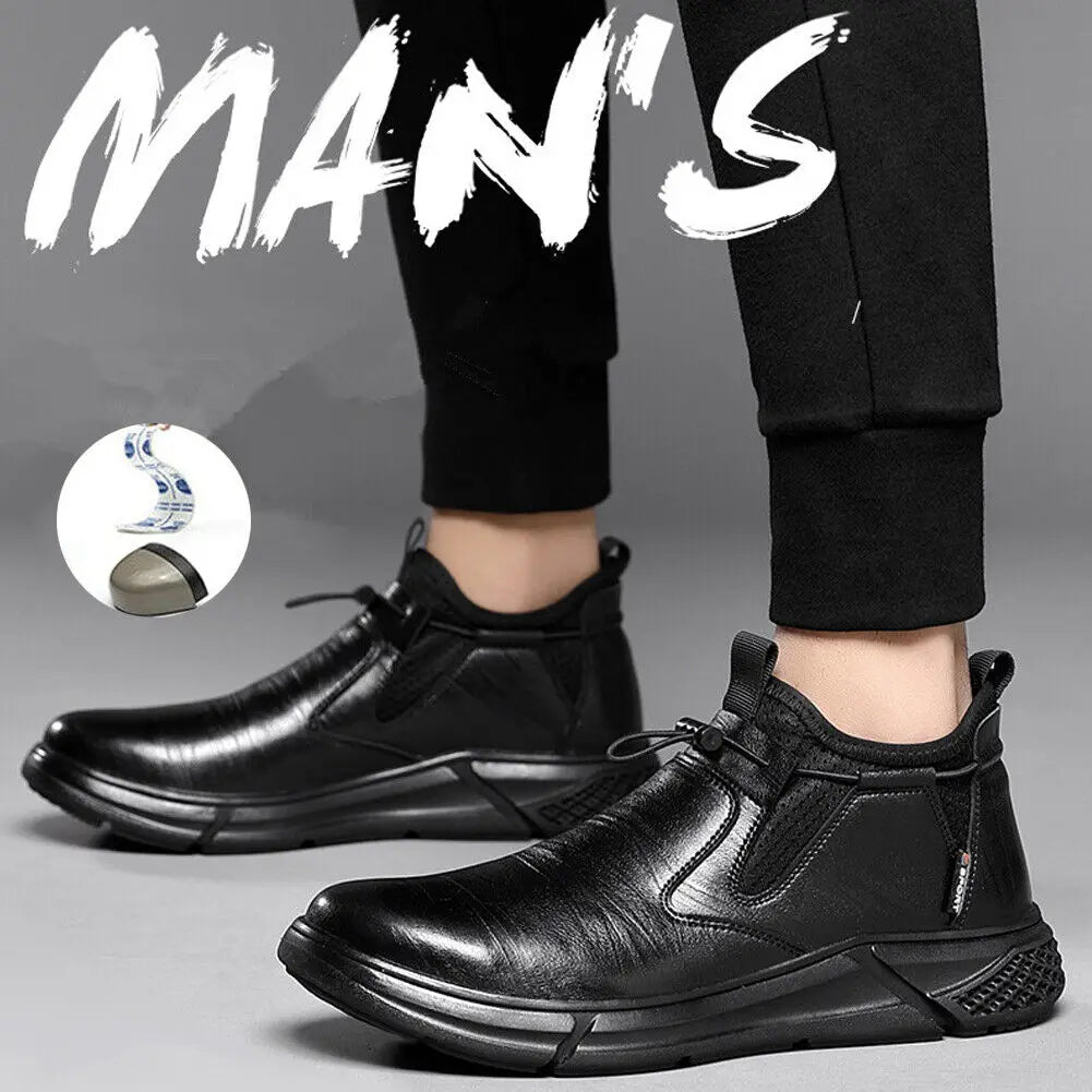Men's Fashion Leather Safety Work Boots with Steel Toe Caps - Indestructible & Puncture Proof Protective Footwear for Construction, Warehouse & Industrial Work