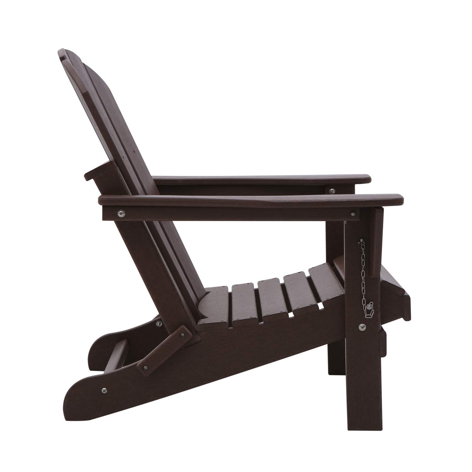 Premium WO Home Adirondack Chair - Foldable Outdoor Lounger for Fire Pit, Beach, Balcony, Backyard, Patio & Pool - Durable Garden Furniture in Dark Brown - Perfect for Relaxing, Sunbathing & Outdoor Entertaining