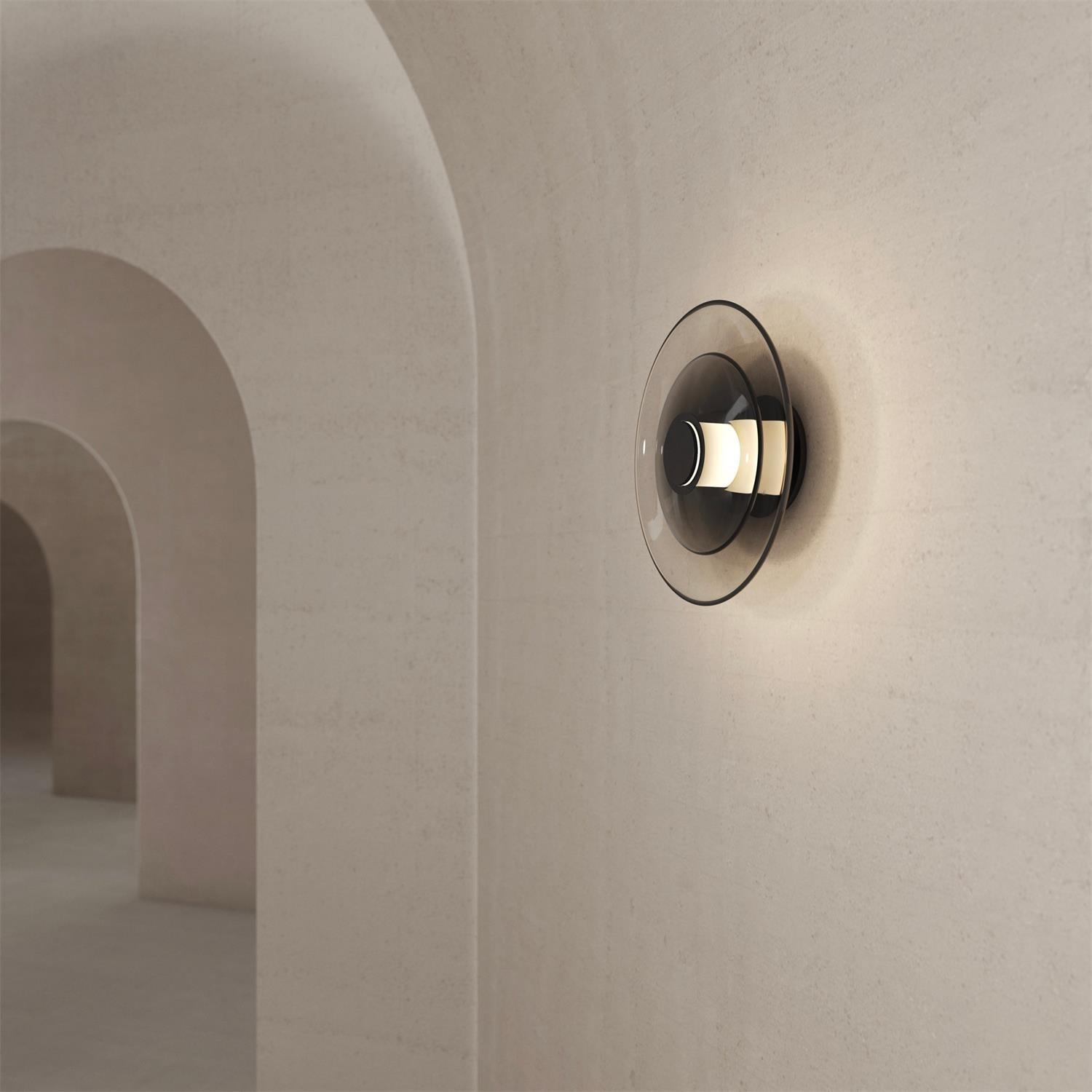 Luna A Disc Sconce Wall Light - Modern LED Wall Sconce for Bedroom, Living Room, and Hallway - Dimmable Indoor Lighting Fixture with Adjustable Arms - Perfect for Home Decor and Ambient Lighting