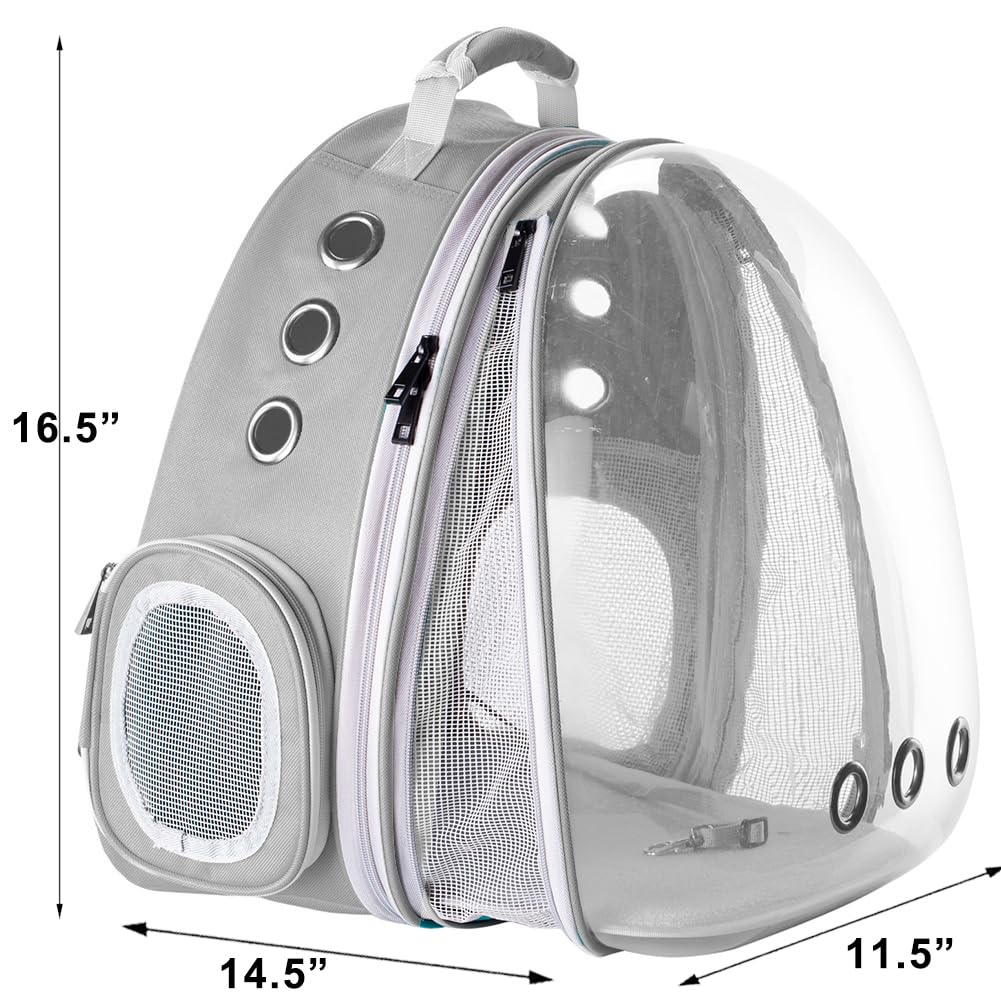 **Expandable Cat Backpack Carrier for Large Cats & Small Dogs – Fits Up to 20 lbs, Bubble Window Design – Perfect for Travel, Hiking & Vet Visits**