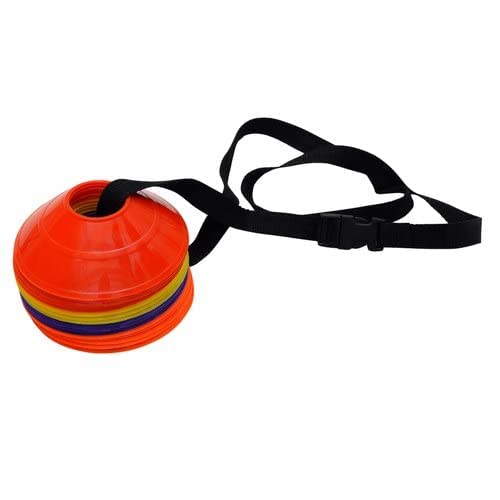 Layan Sports 10-Pack Mini Soccer Disc Cones - Durable Training Cones with Carry Strap for Soccer, Cricket, Track & Field Practice | Perfect for Drills, Agility Training & Youth Sports