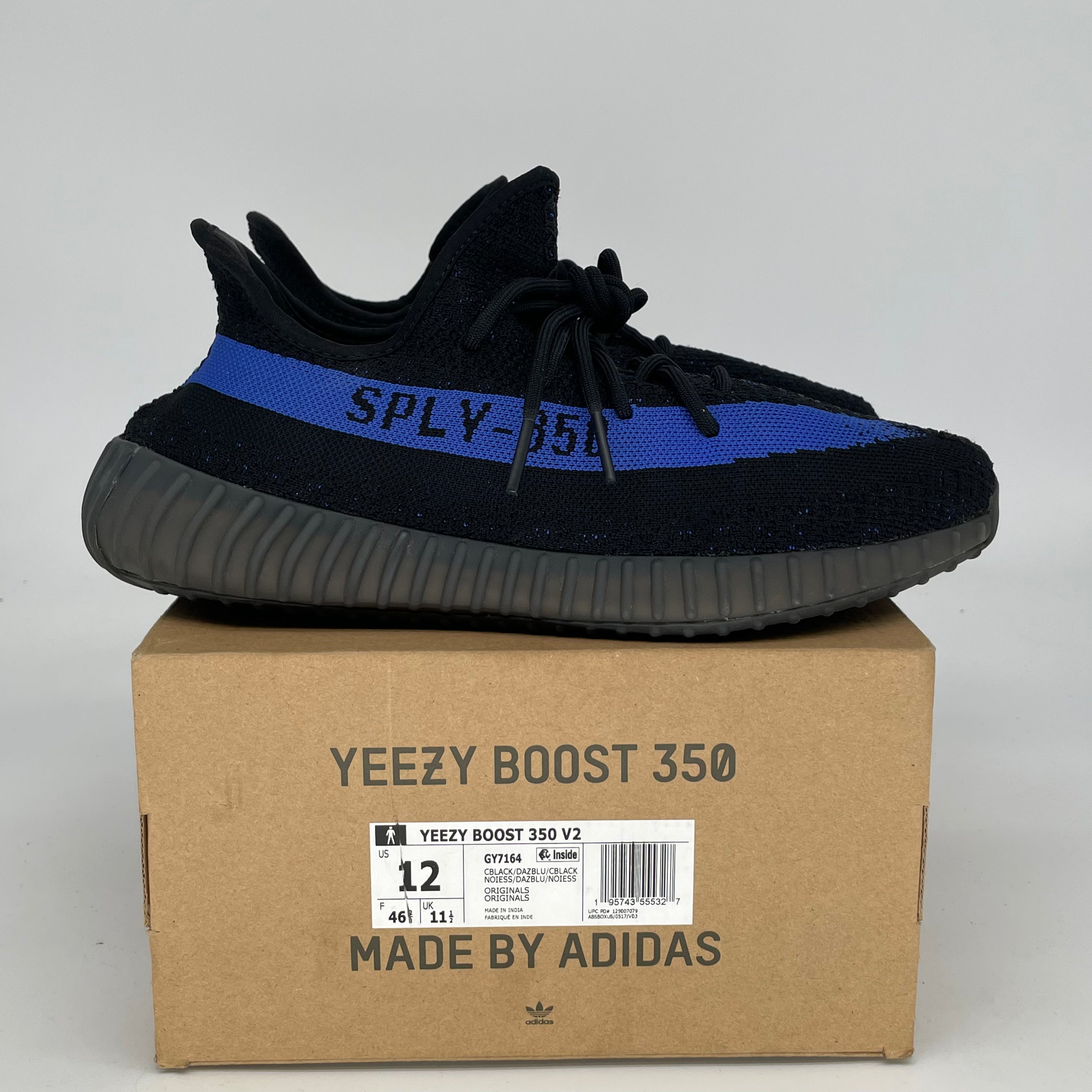 Adidas Yeezy Boost 350 V2 Dazzling Blue Sneakers - Men's Size 12 (GY7164) | Comfortable Running Shoes for Casual Wear & Street Style Fashion