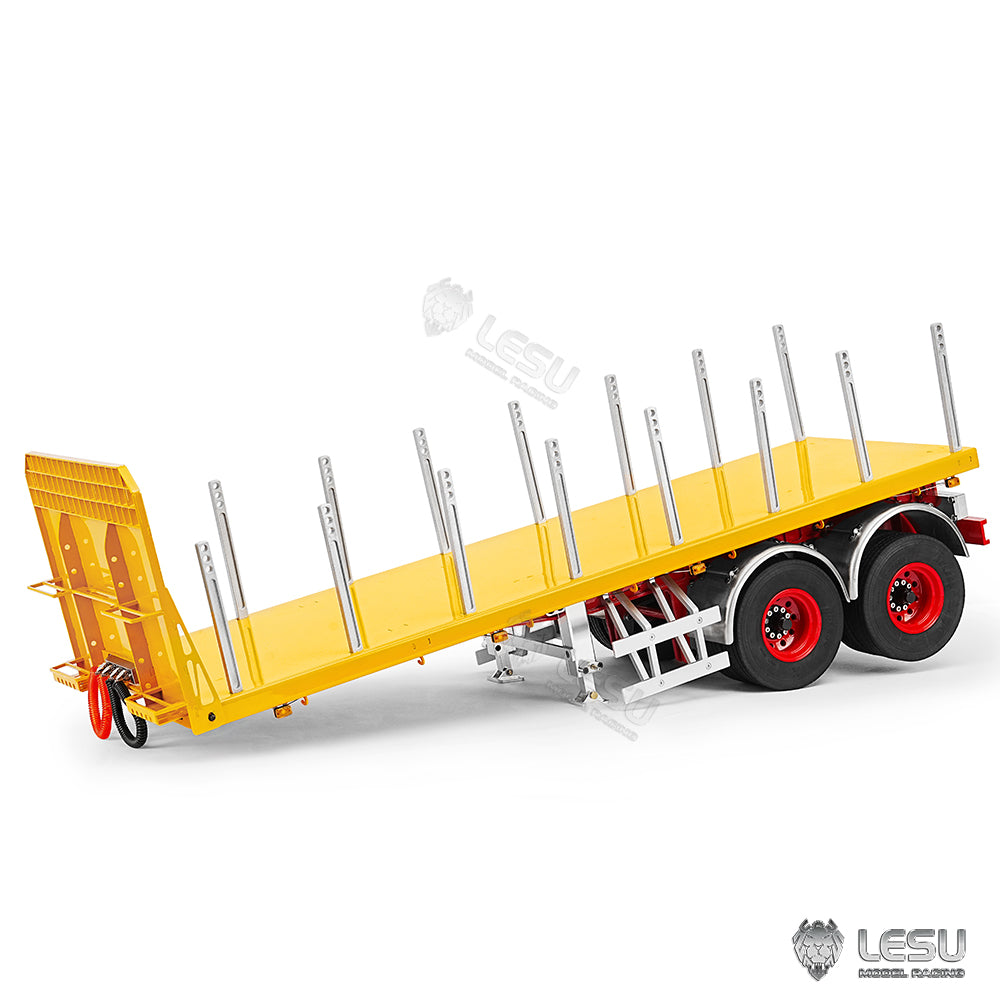 1/14 Scale 20FT LESU Semi Metal Trailer - Assembled & Painted/Unpainted RC Truck Model for Remote Control Cars, DIY Hobby Projects - Perfect for RC Tractor Trailers, Construction Site Displays & Collector Showcases
