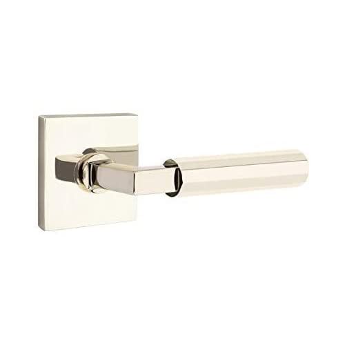 Emtek Select Passage Door Hardware - Square Rosette, L-Square Stem, Faceted Lever (Left Hand, Oil Rubbed Bronze) for Interior Doors & Home Renovation Projects
