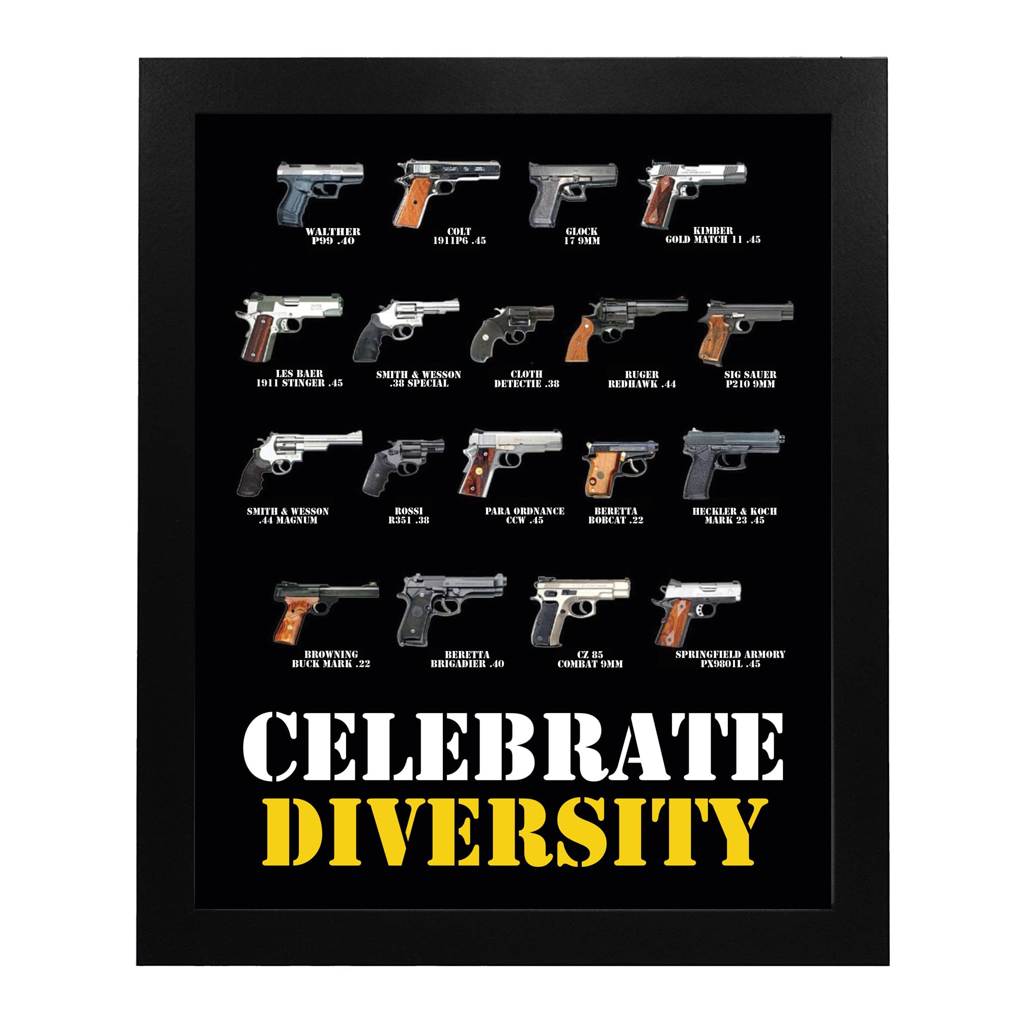Patriotic Hand Gun Poster - 2nd Amendment Wall Art Decor for Home, Bedroom, Man Cave & Independence Day | Unframed 8x10 Inches | Perfect for Gun Enthusiasts & American Pride Display