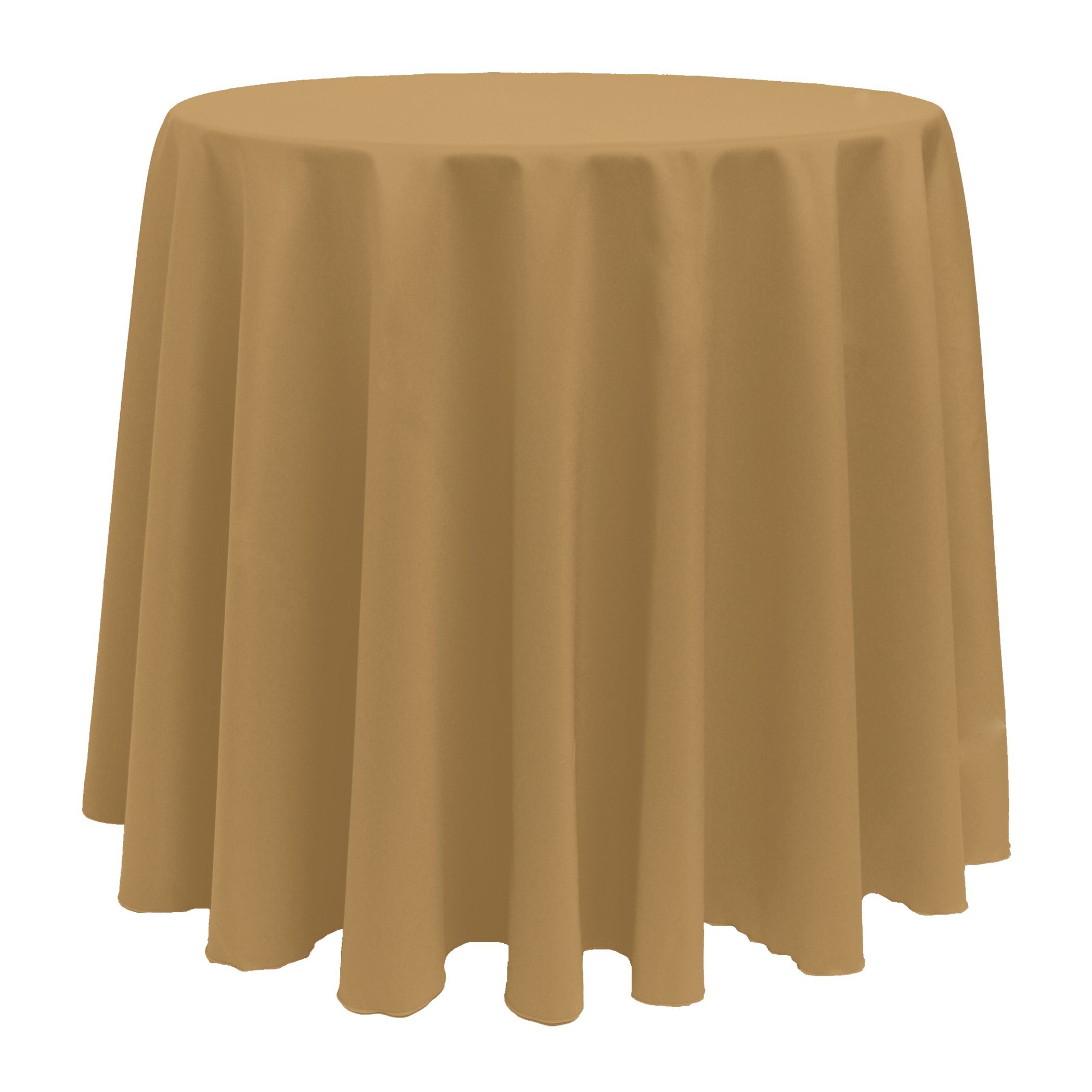 Premium 102-Inch Round Polyester Linen Tablecloth - Toast Dark Brown for Elegant Dining, Weddings, and Special Events