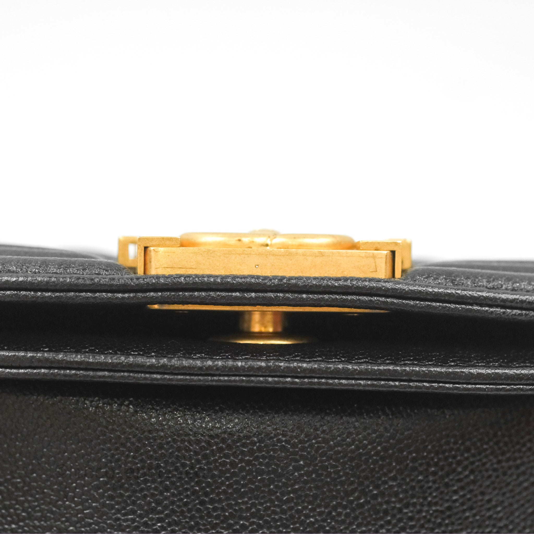 Chanel Boy Messenger Bag Black Caviar Leather with Aged Gold Hardware - Luxury Crossbody Bag for Women, Perfect for Work, Travel & Evening Events