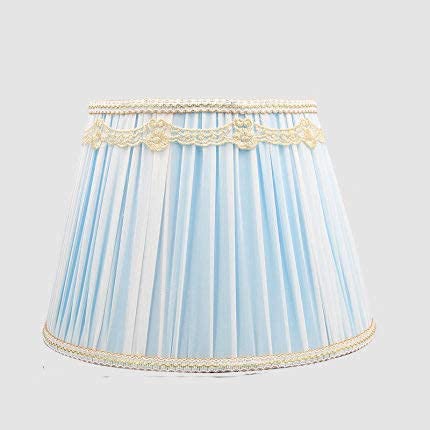Blue Linen Box Pleat Lamp Shade for Table Lamps - ADSE Premium Lighting Accessory | Perfect for Living Room, Bedroom & Office Decor