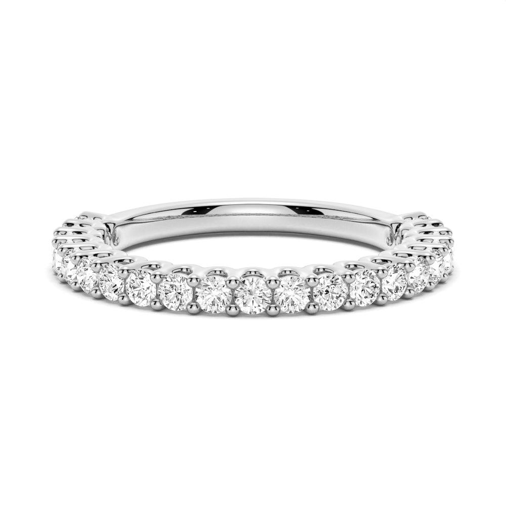 Round Cut Moissanite Half Eternity Wedding Band Ring for Women - Perfect for Anniversary, Engagement, or Bridal Jewelry Gift