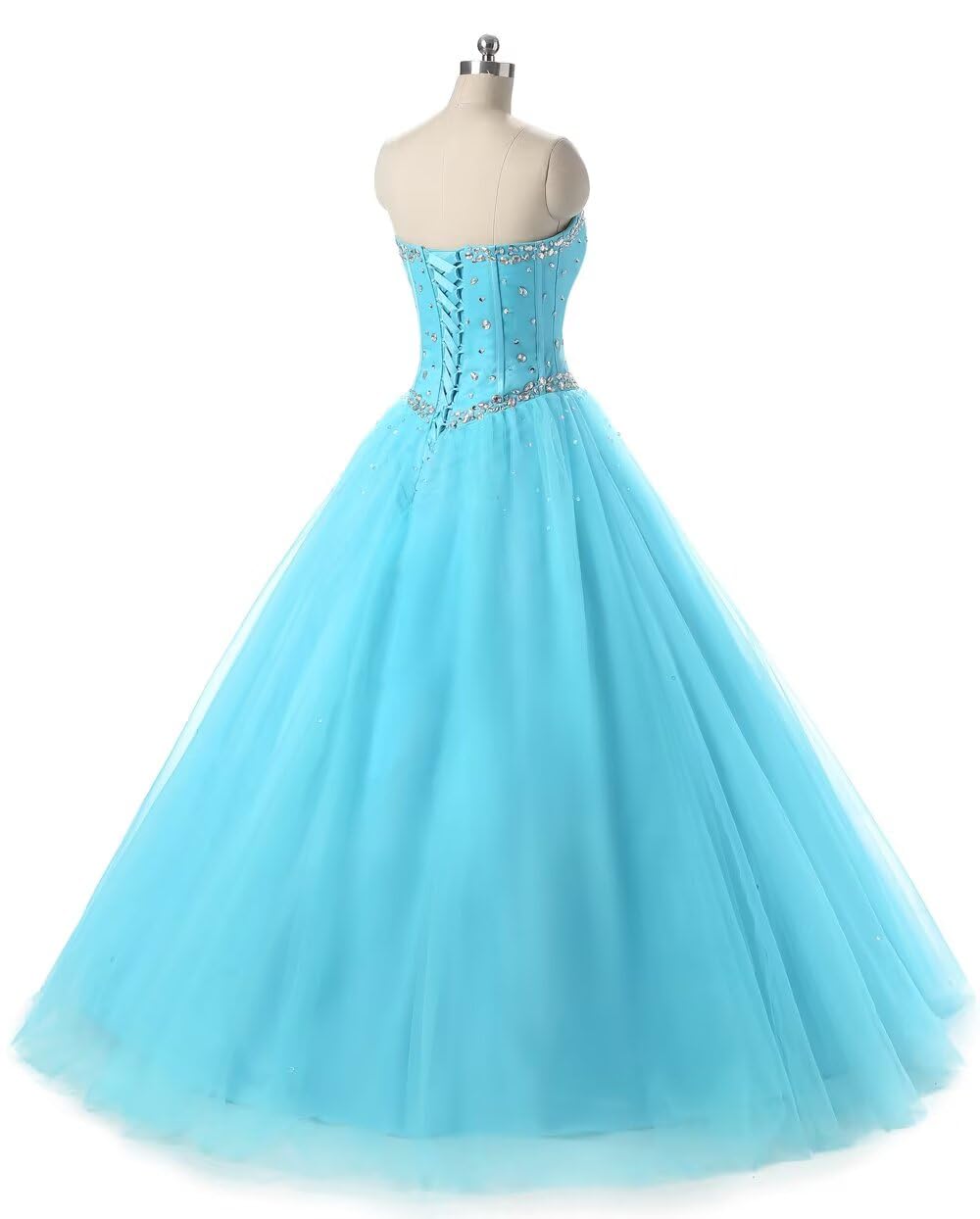Elegant Purple Beaded Ball Gown with Crystal Sequins - Women's Quinceañera & Prom Long Dresses (Size 12) | Perfect for Sweet 16 Parties, Formal Dances & Special Occasions