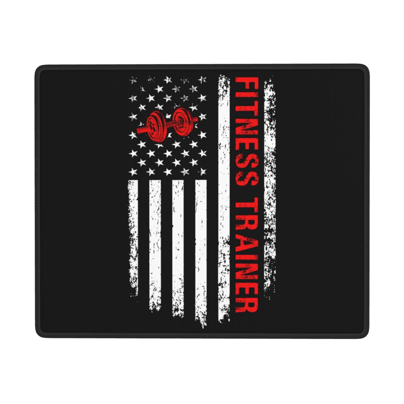 SIYTUAU USA Flag Fitness Trainer Mouse Pad - Non-Slip Rubber, Waterproof, 7x9 Inch for Laptop, Office & Gaming - Perfect for Workouts, Home Office & Esports